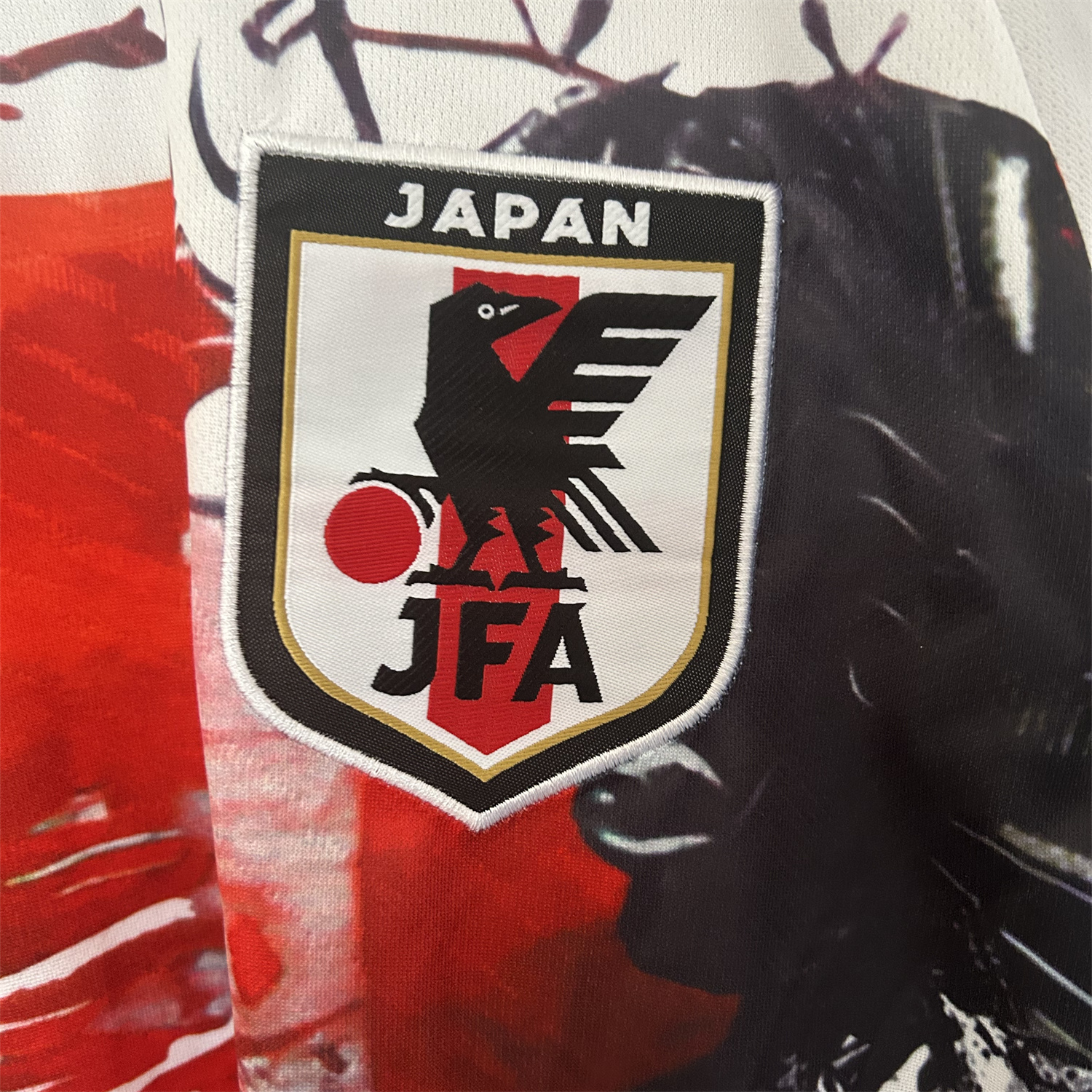 AlphaJersey-Japan 25-26 Black Samurai Silhouette White Jersey - Fans Version