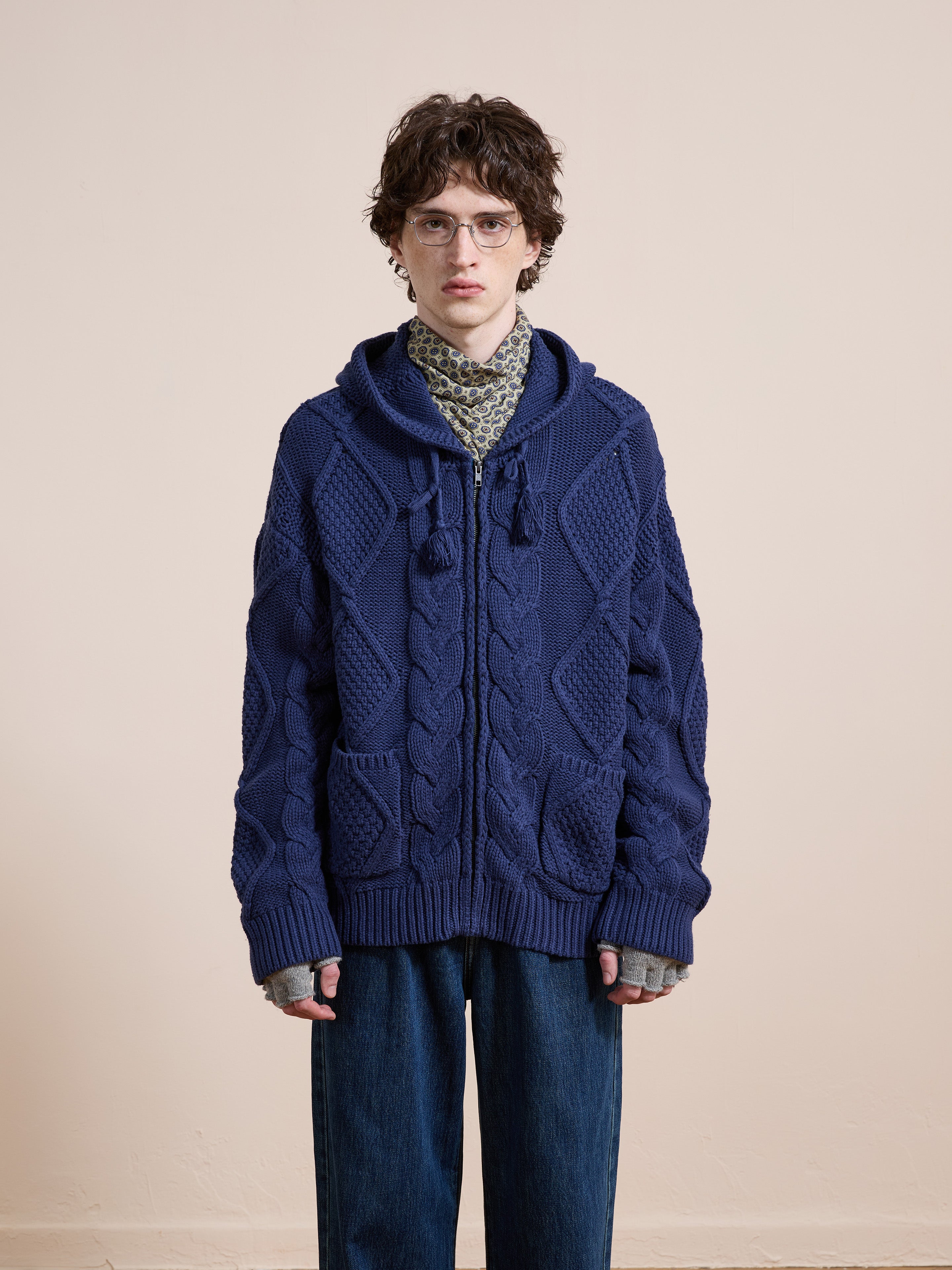 Zip Up Cable Knit Hoodie | Modern Menswear by yycbvcnbmmnbm