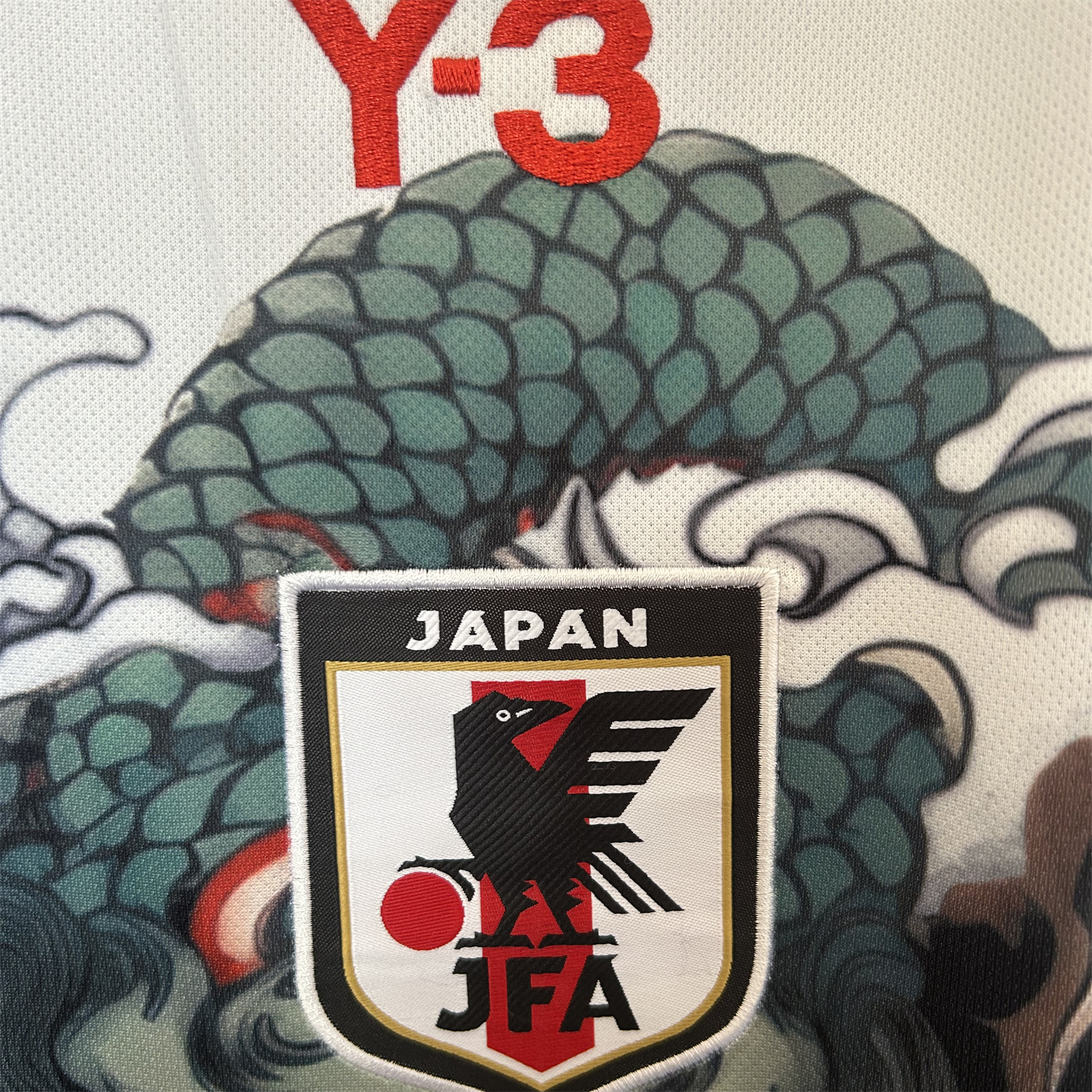 AlphaJersey-Japan 25-26 Y3 Green Dragon Roar White Jersey - Fans Version