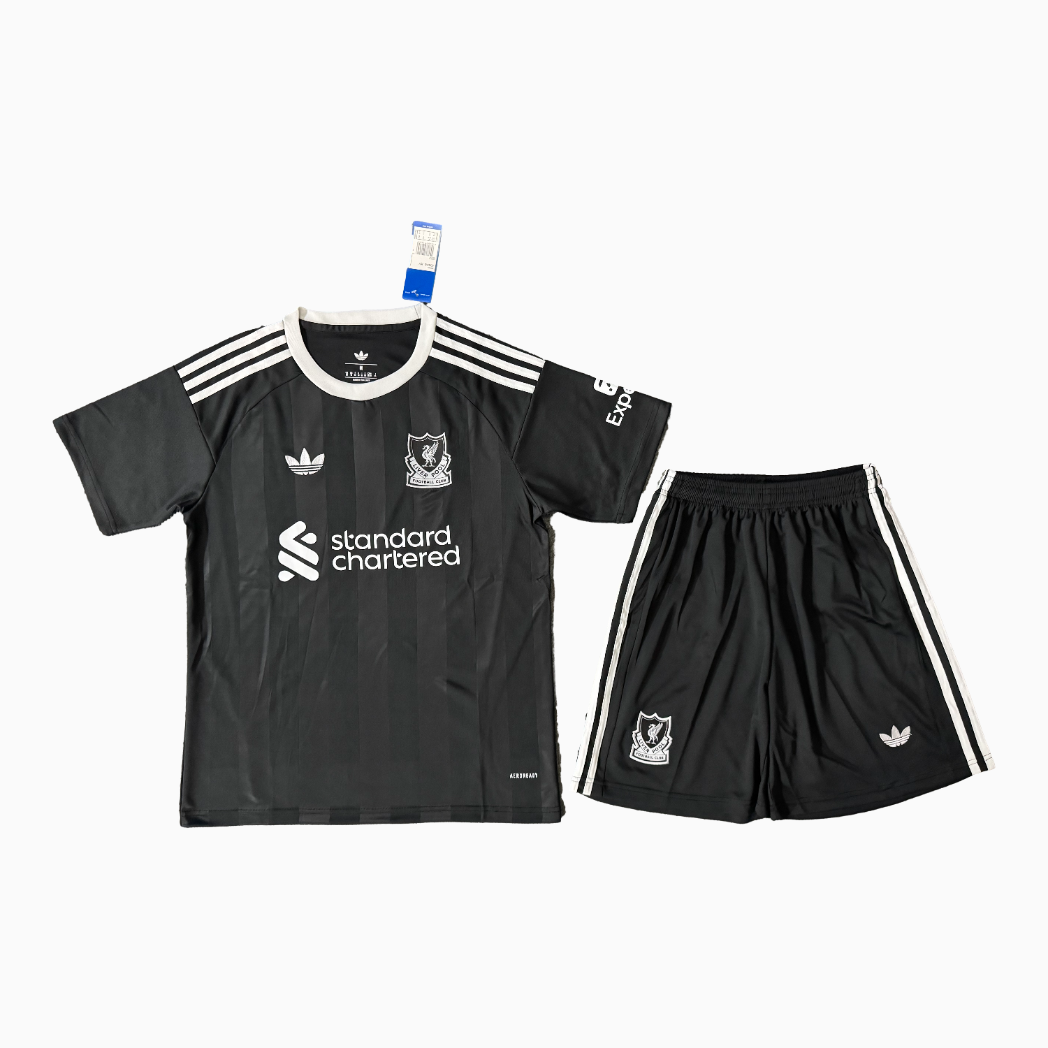 AlphaJersey-Real Madrid 25-26 Black Goalkeeper Men's Adult Jersey Set - Fans Version
