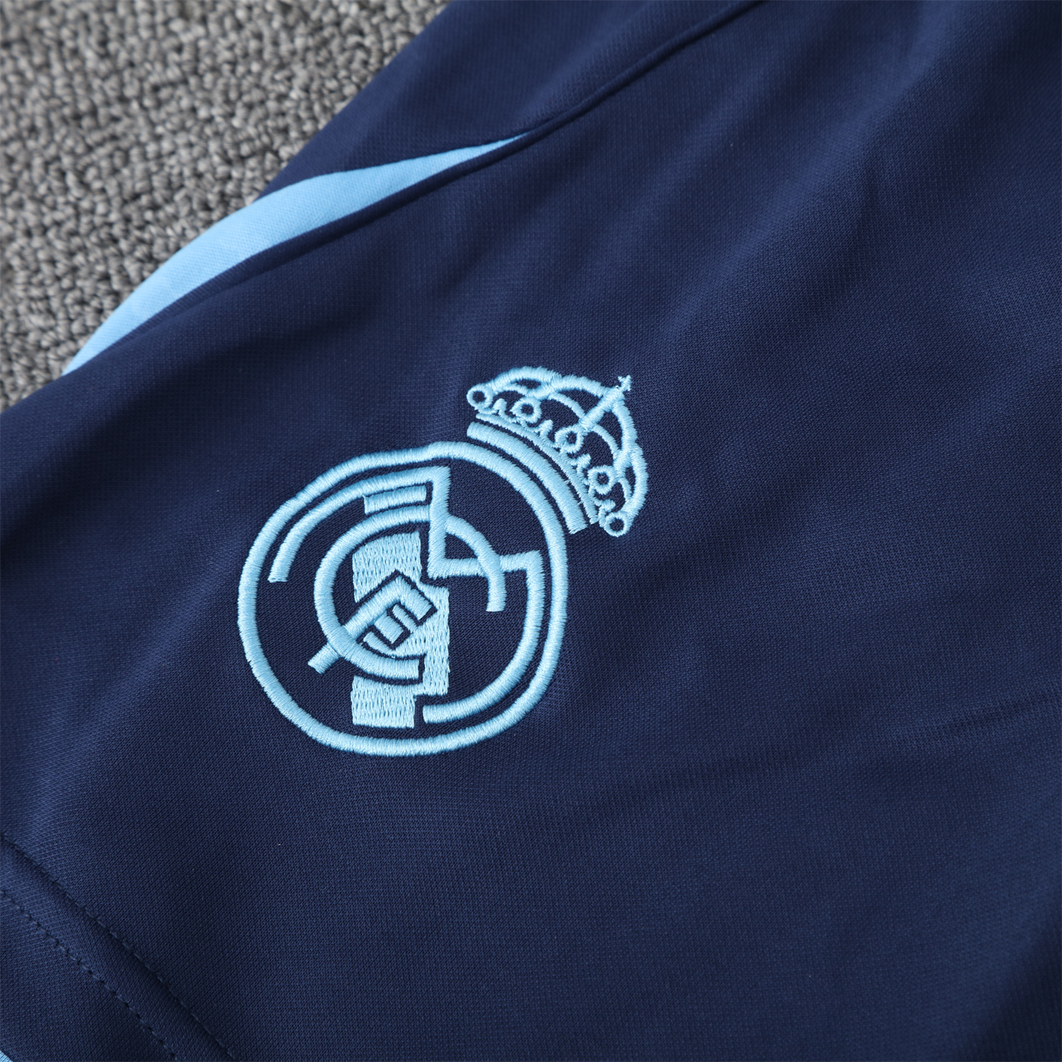 AlphaJersey-Real Madrid 25-26 Vest Training Set - Blue Water Pattern Top & Deep Blue Shorts