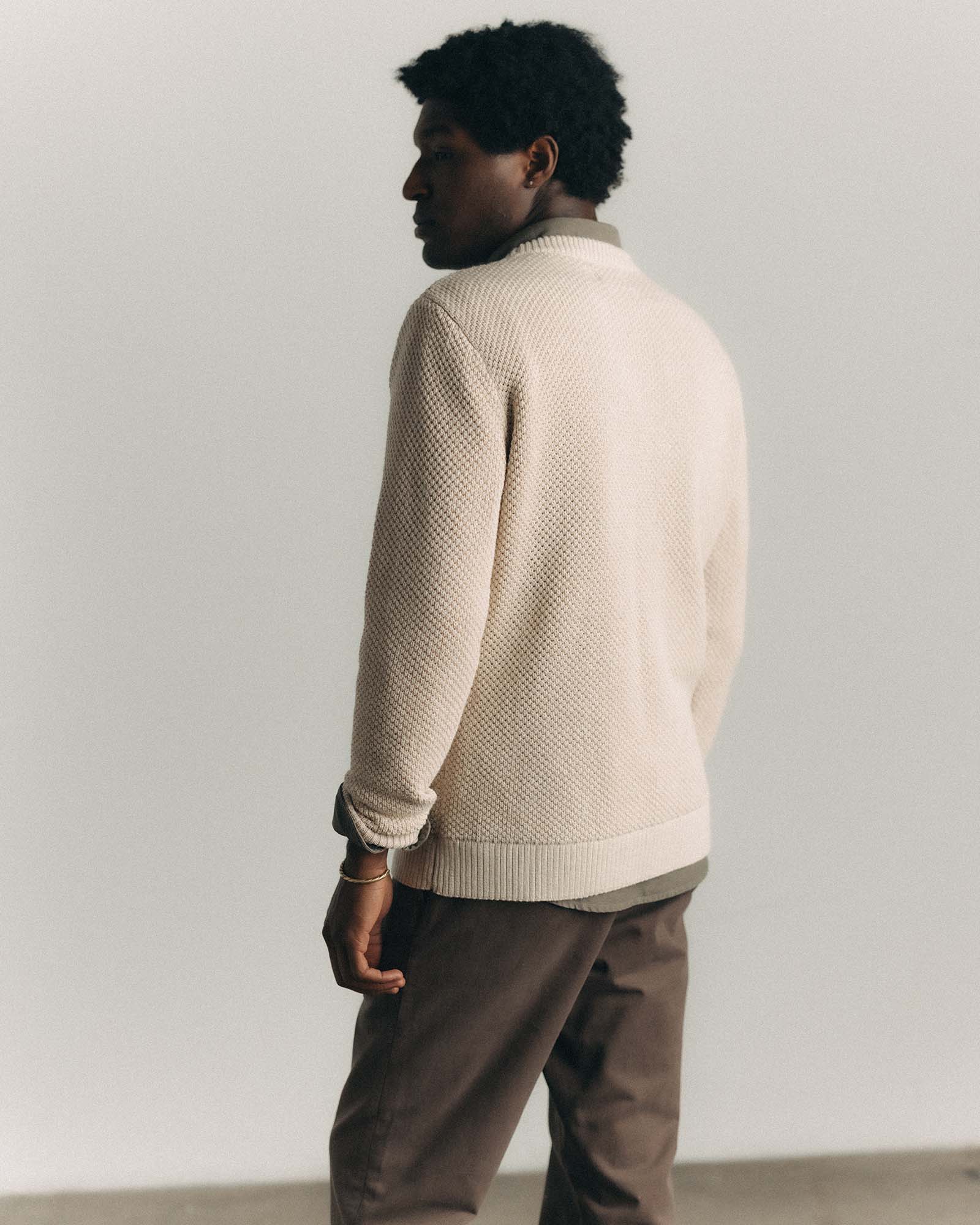 The Crawford Crew Sweater in Marled Natural | Modern Menswear by yycbvcnbmmnbm