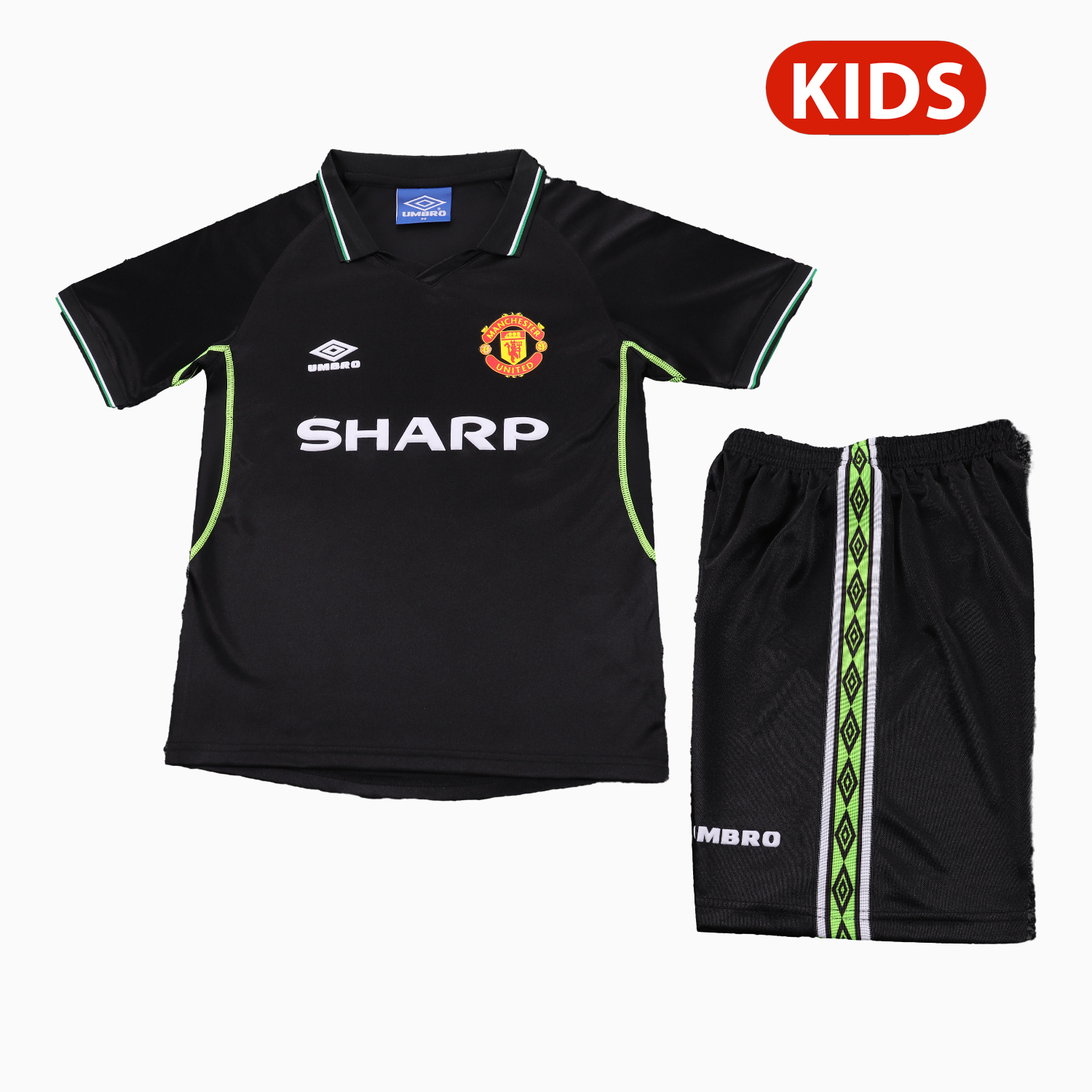 AlphaJersey-Retro Manchester United 1998-99 Third Kids Kit