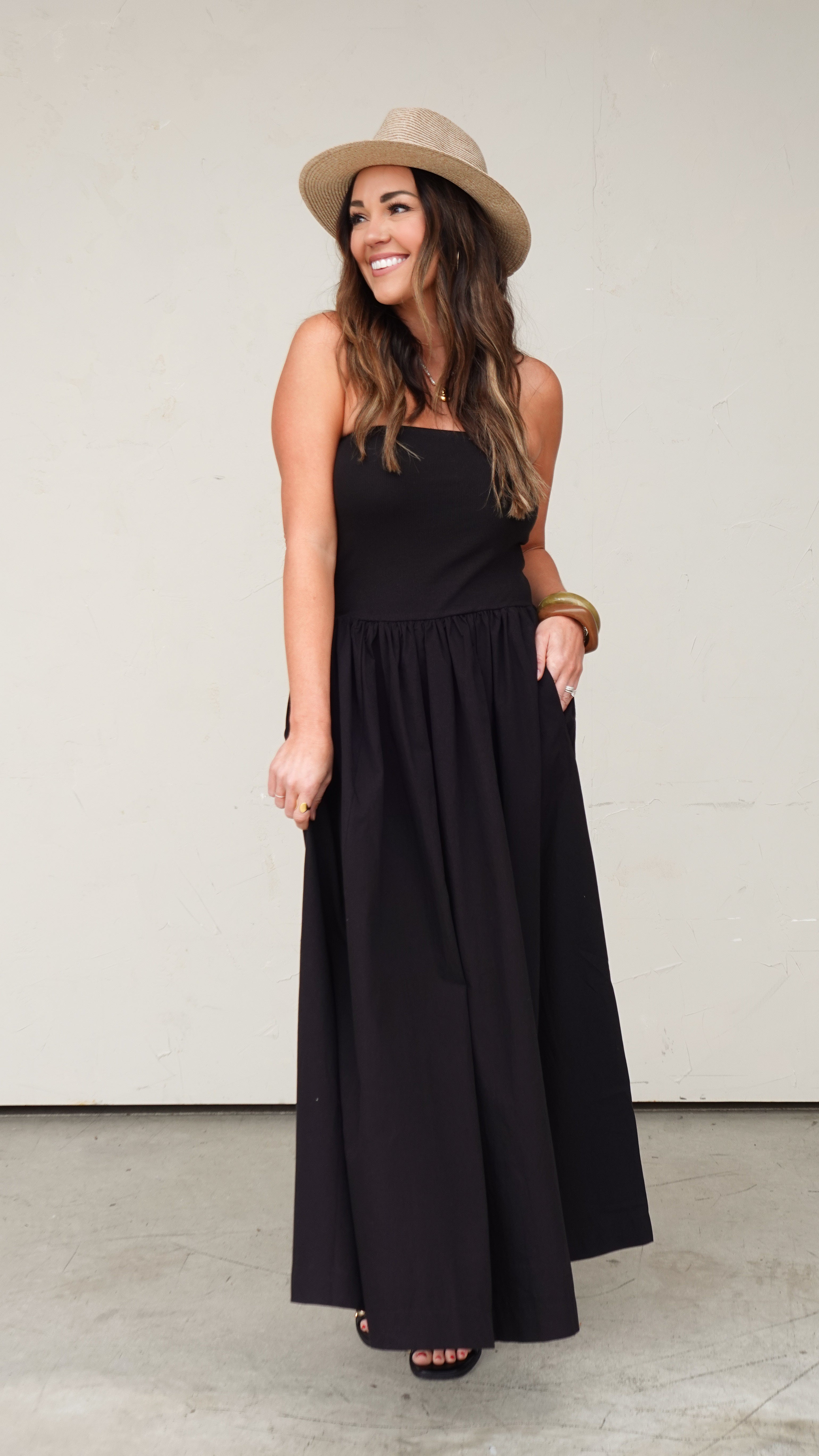 Black Strapless Maxi Dress | Elegant Women's Fashion by coolavocek