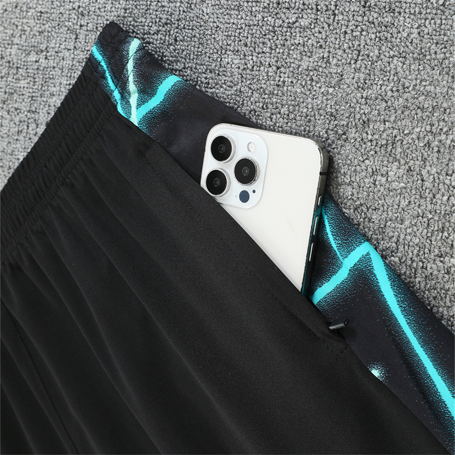 AlphaJersey-Inter Milan 25-26 Vest Training Set - Blue Fluorescent Rays Black Vest & Black Shorts