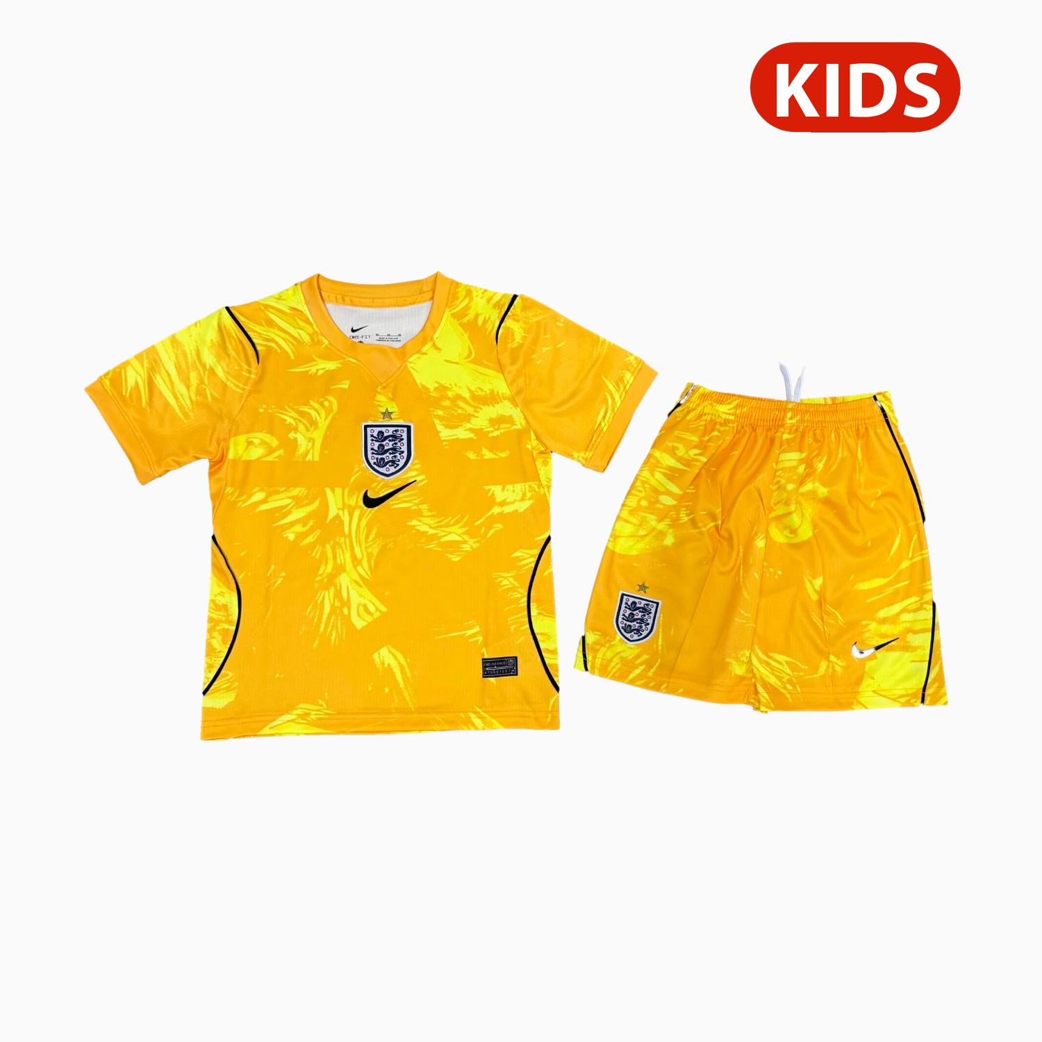 AlphaJersey-England 2026 Yellow Goalkeeper Kids Kit