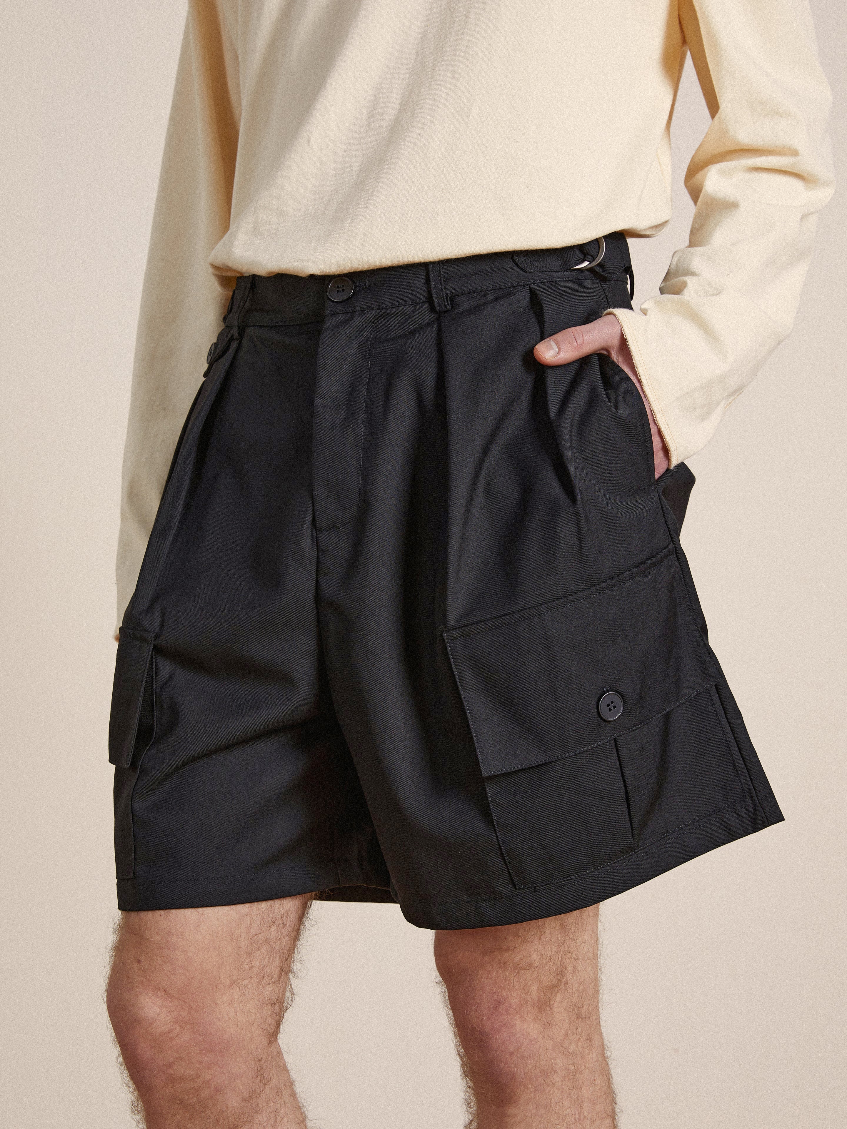 Pleated Pocket Cargo Shorts | Modern Menswear by yycbvcnbmmnbm