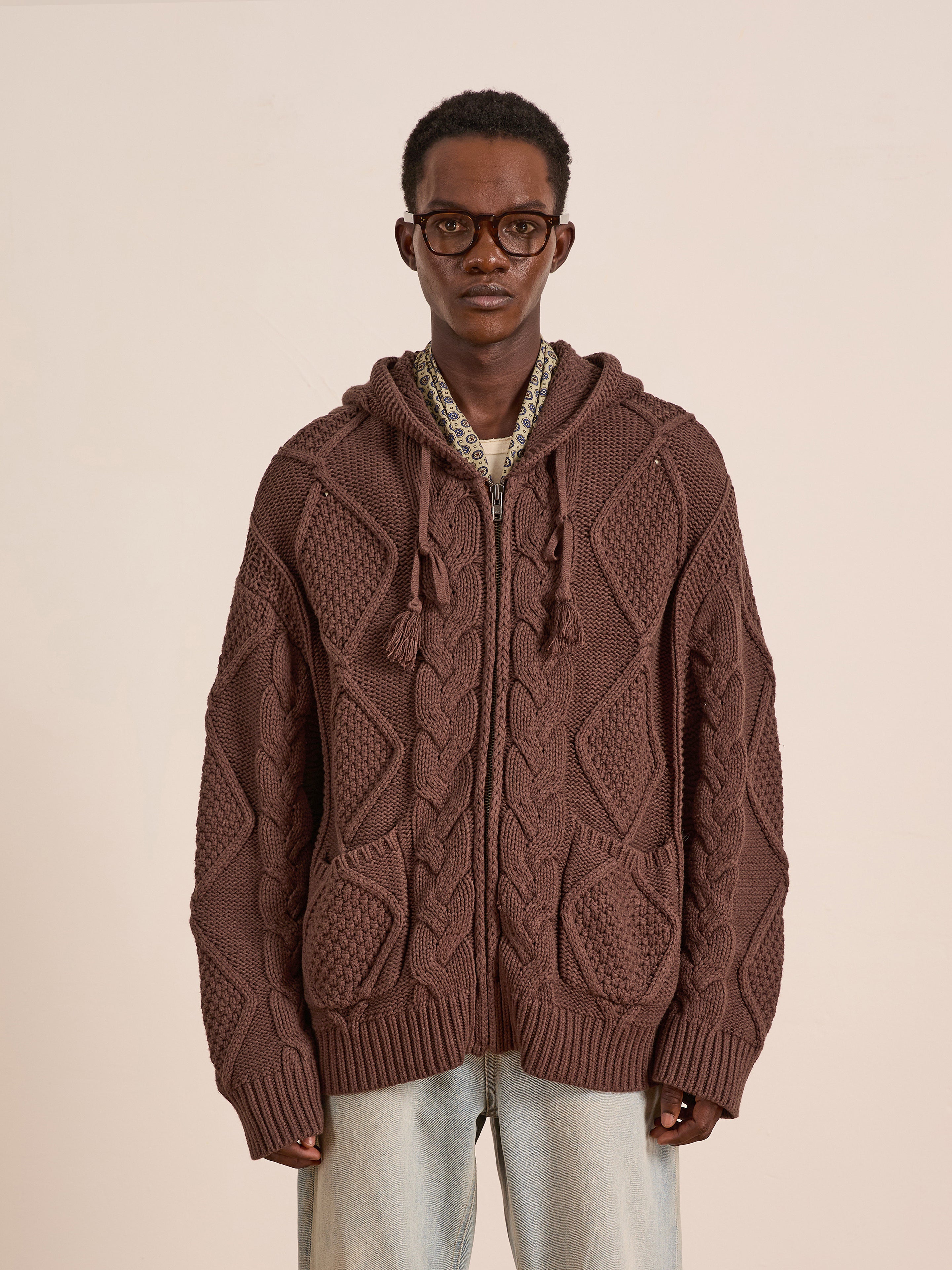 Zip Up Cable Knit Hoodie | Modern Menswear by yycbvcnbmmnbm