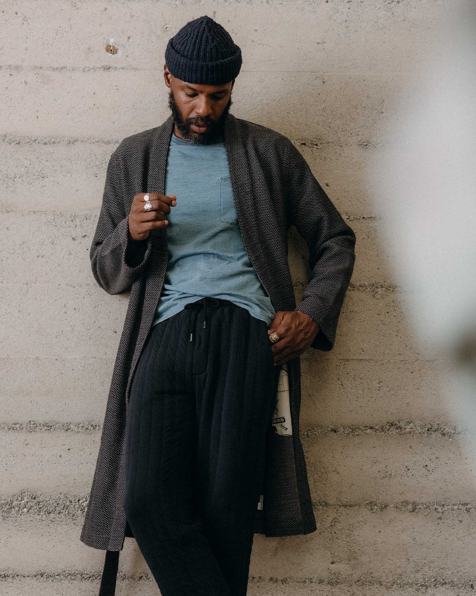 The Apres Robe in Charcoal Sashiko | Modern Menswear by yycbvcnbmmnbm