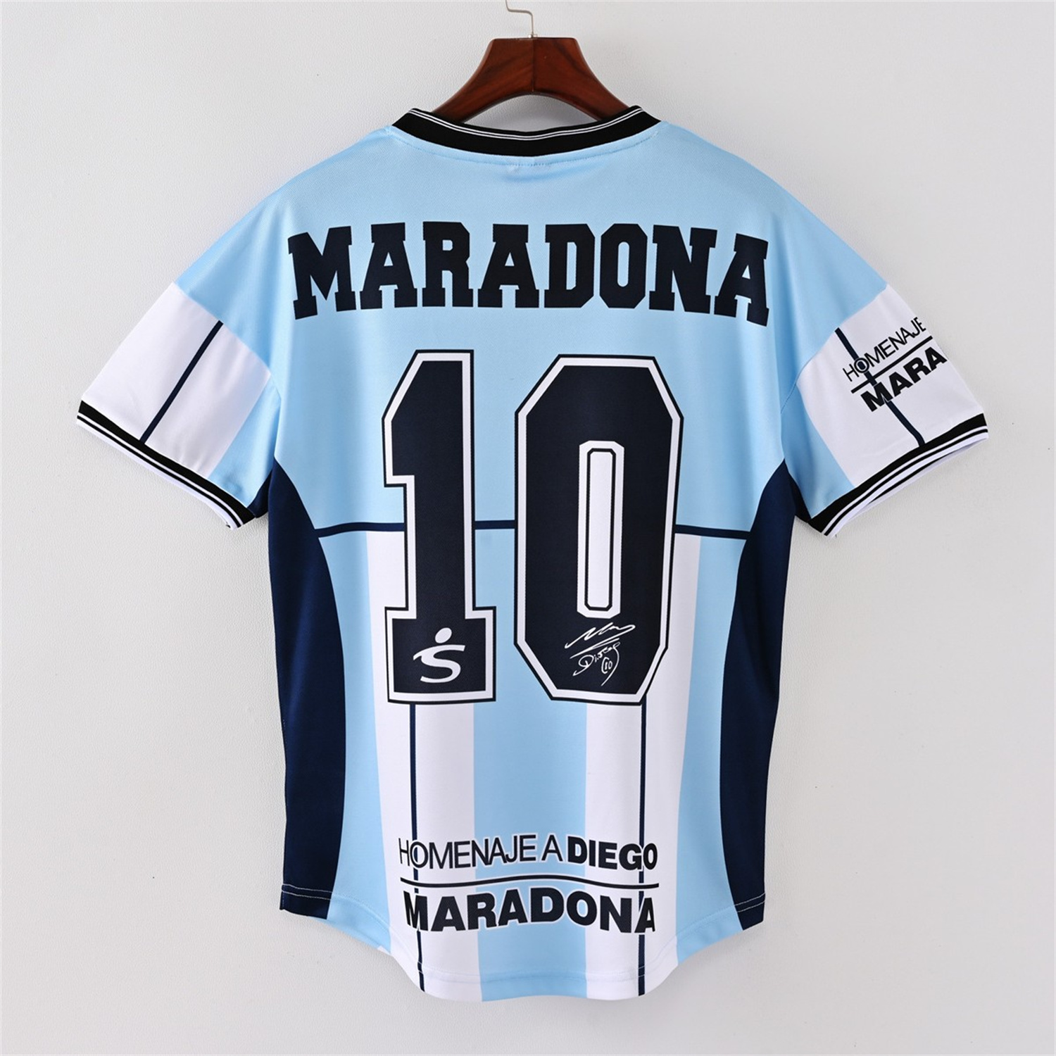 AlphaJersey-Retro Argentina 2001 Maradona Retirement Commemorative Edition Jersey with Maradona #10