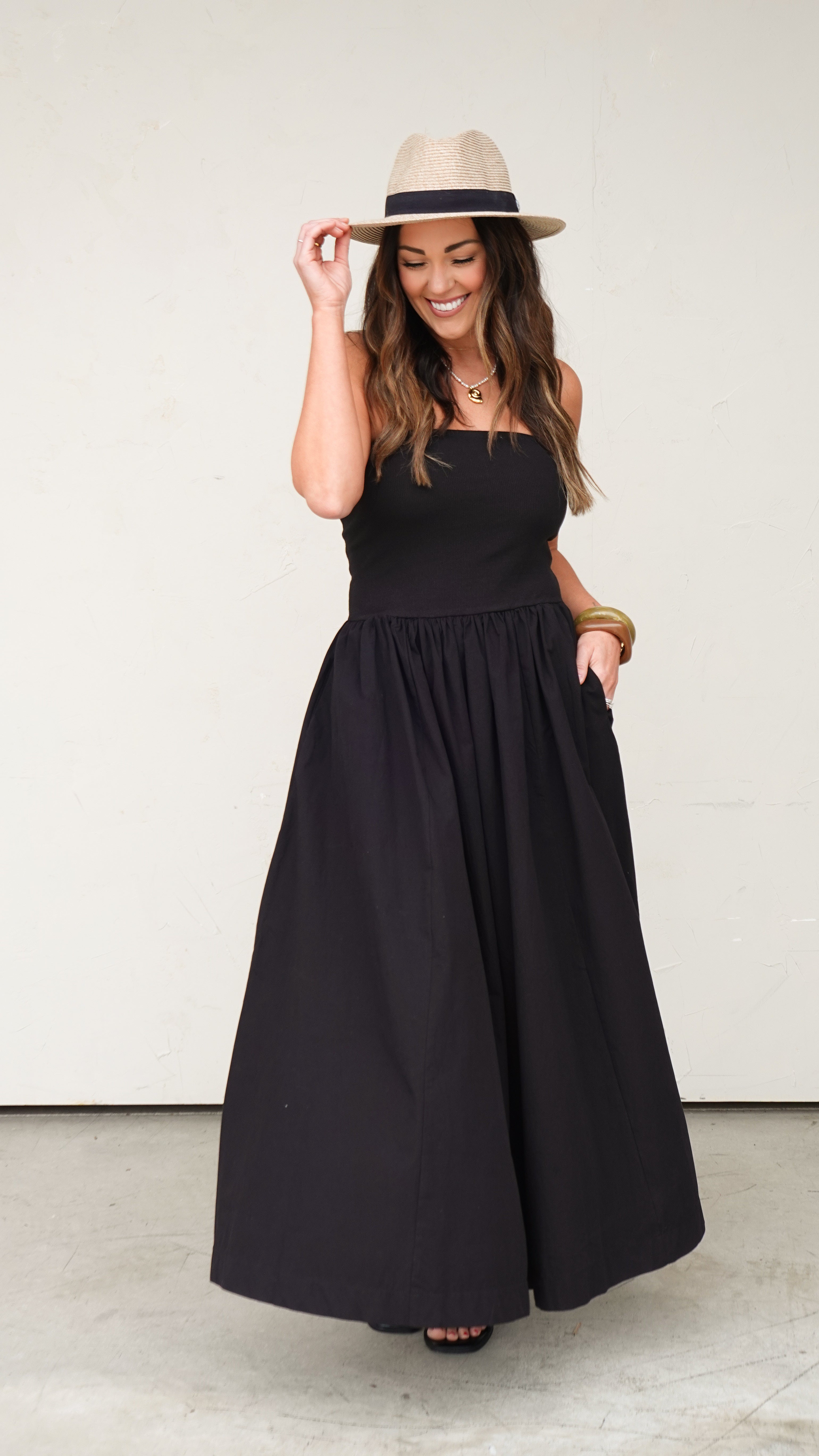 Black Strapless Maxi Dress | Elegant Women's Fashion by coolavocek