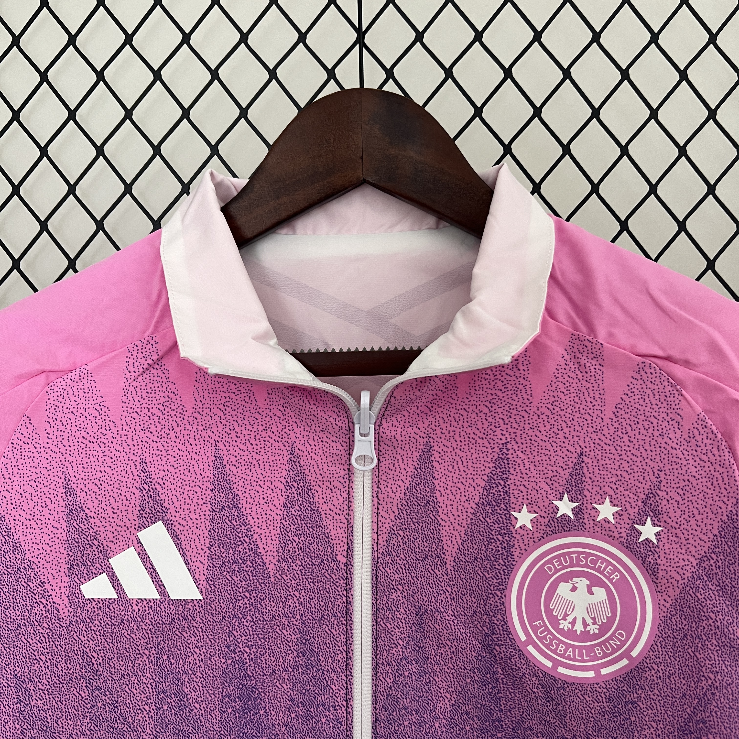 AlphaJersey-Germany 2024 Double Sided Reversible Windbreaker - Purple & White