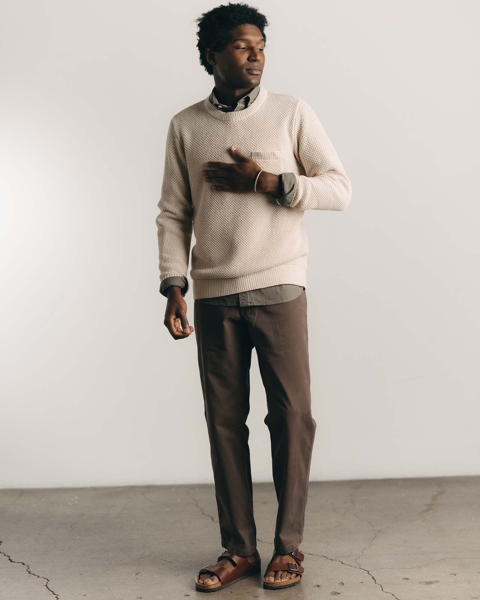 The Crawford Crew Sweater in Marled Natural | Modern Menswear by yycbvcnbmmnbm