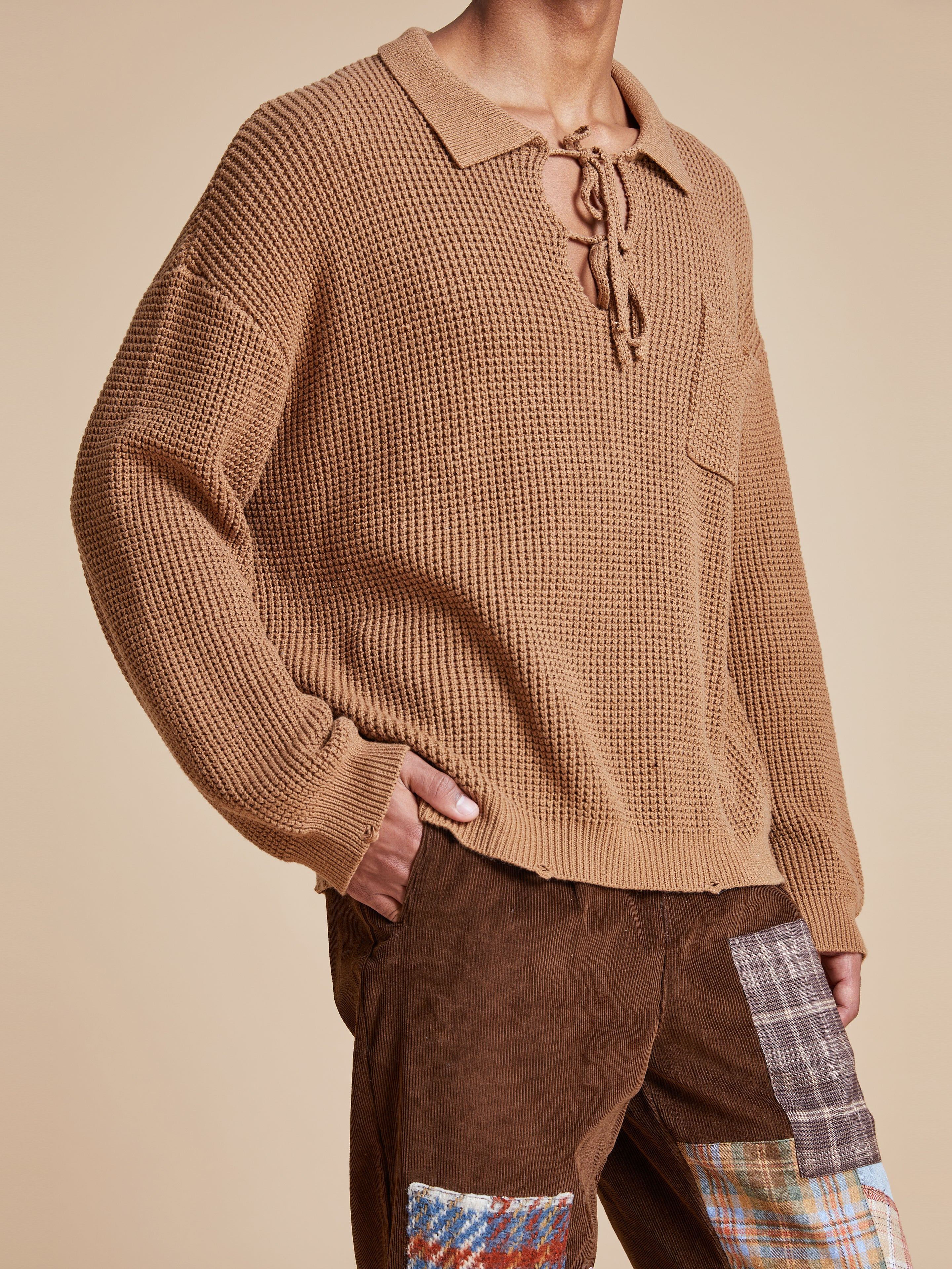 Tie-Collar Knit Sweater | Modern Menswear by yycbvcnbmmnbm