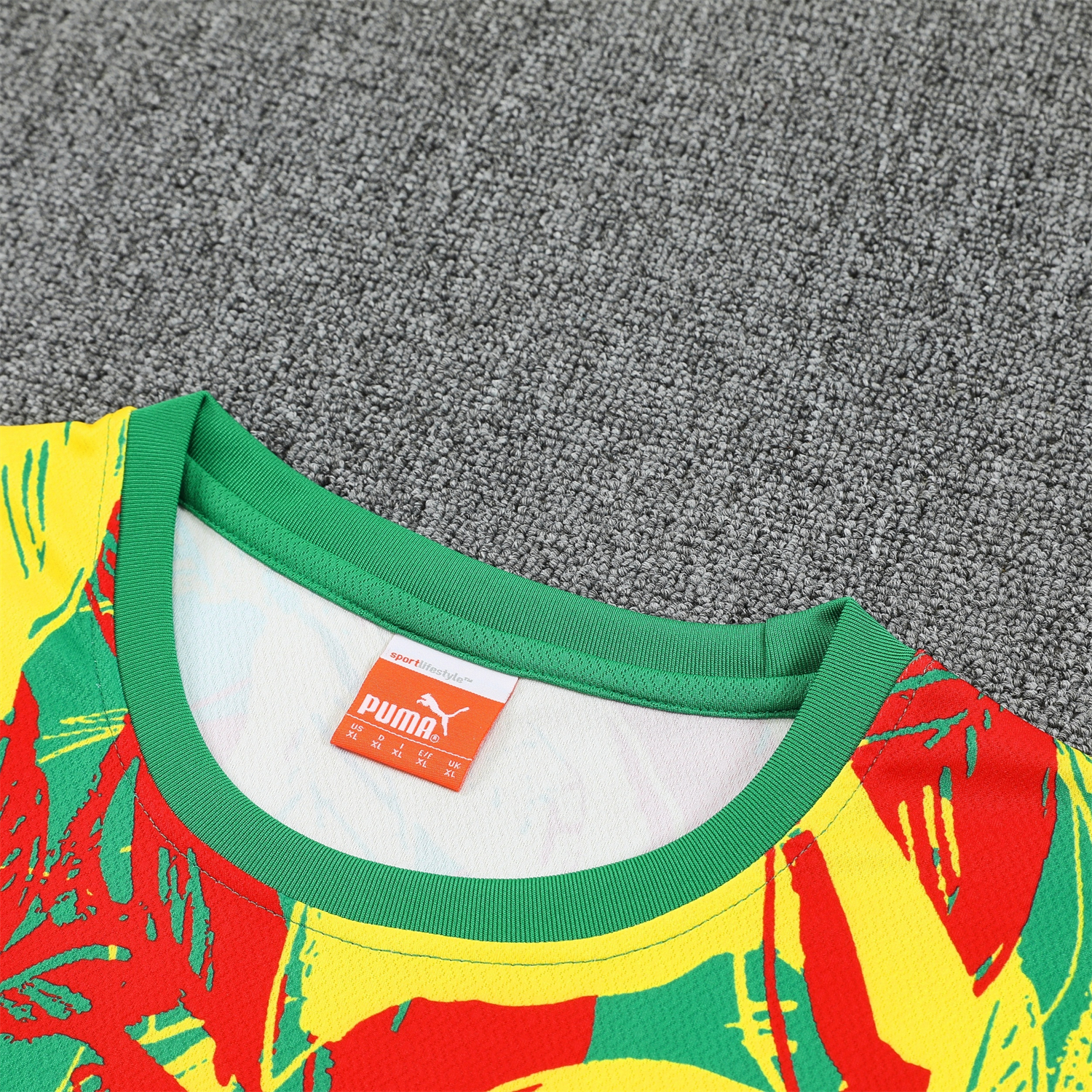 AlphaJersey-Senegal 2026 Short-Sleeve Training Set - Variegated Top and Green Shorts