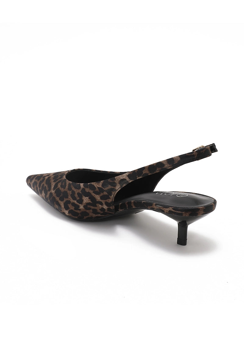 Leopard Slingback Kitten Heel | Elegant Women's Fashion by coolavocek