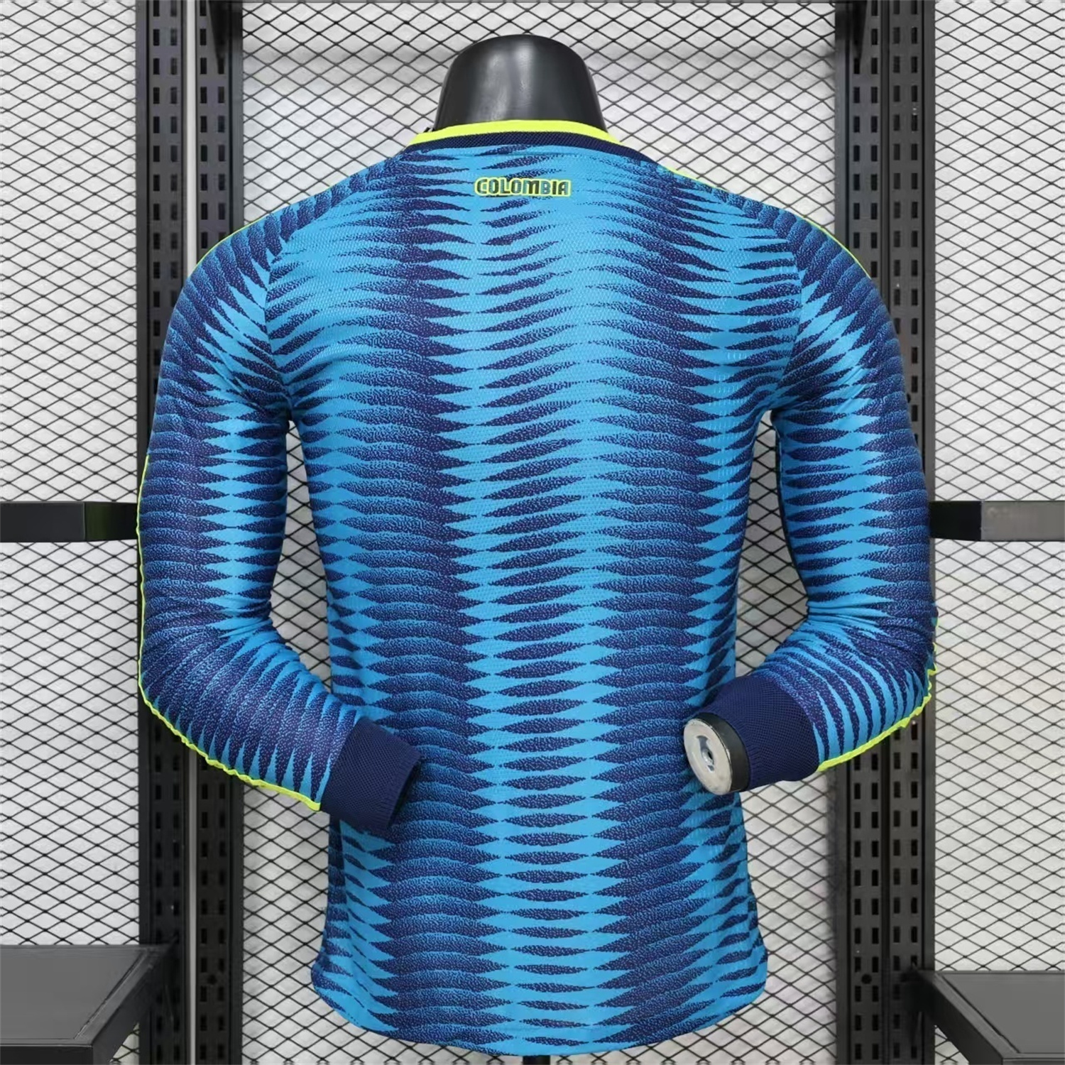 AlphaJersey-Colombia 2026 Away Blue Long Sleeves Jersey - Player Version