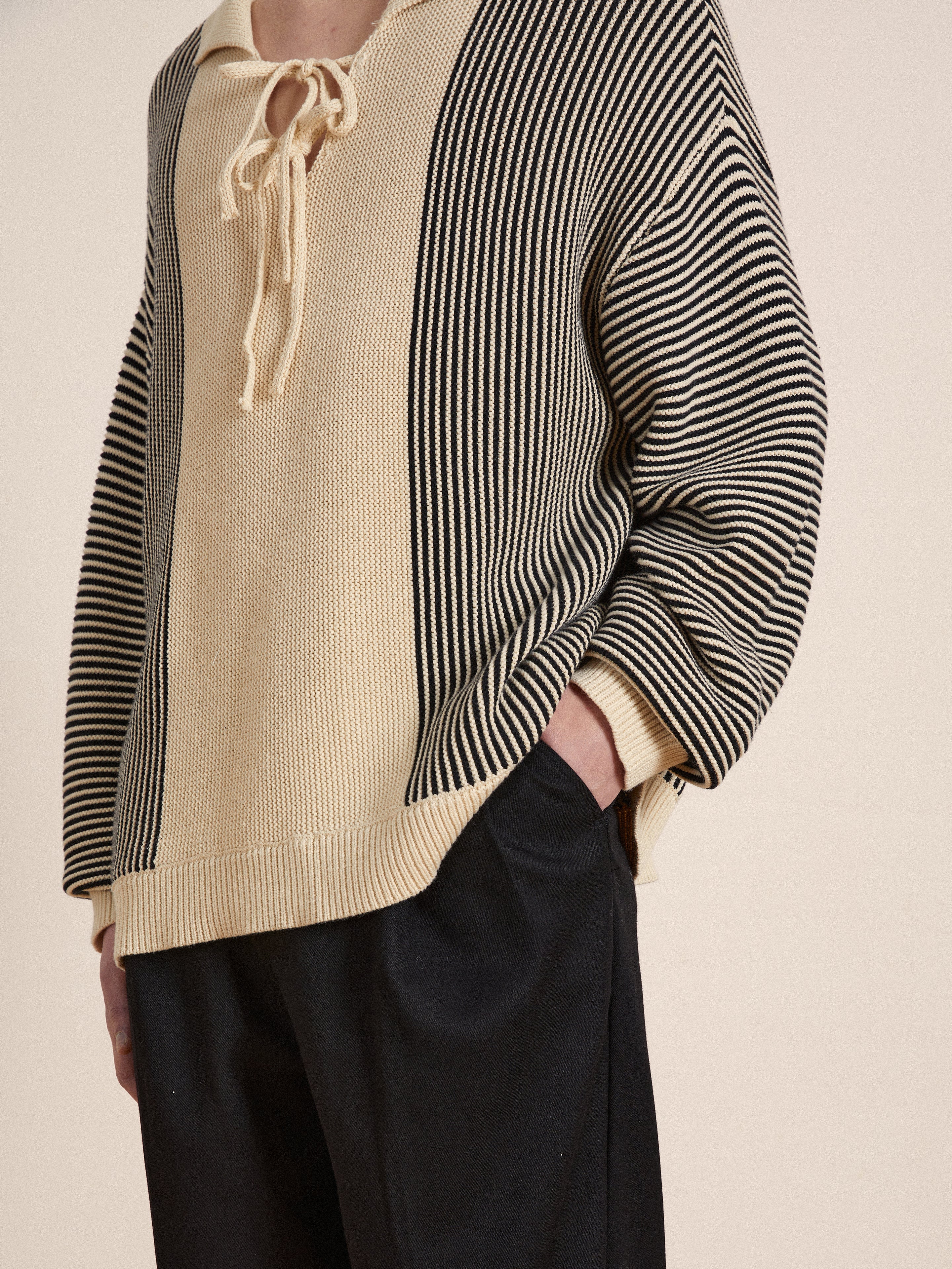 Tabas Tie Knit Collared Sweater | Modern Menswear by yycbvcnbmmnbm