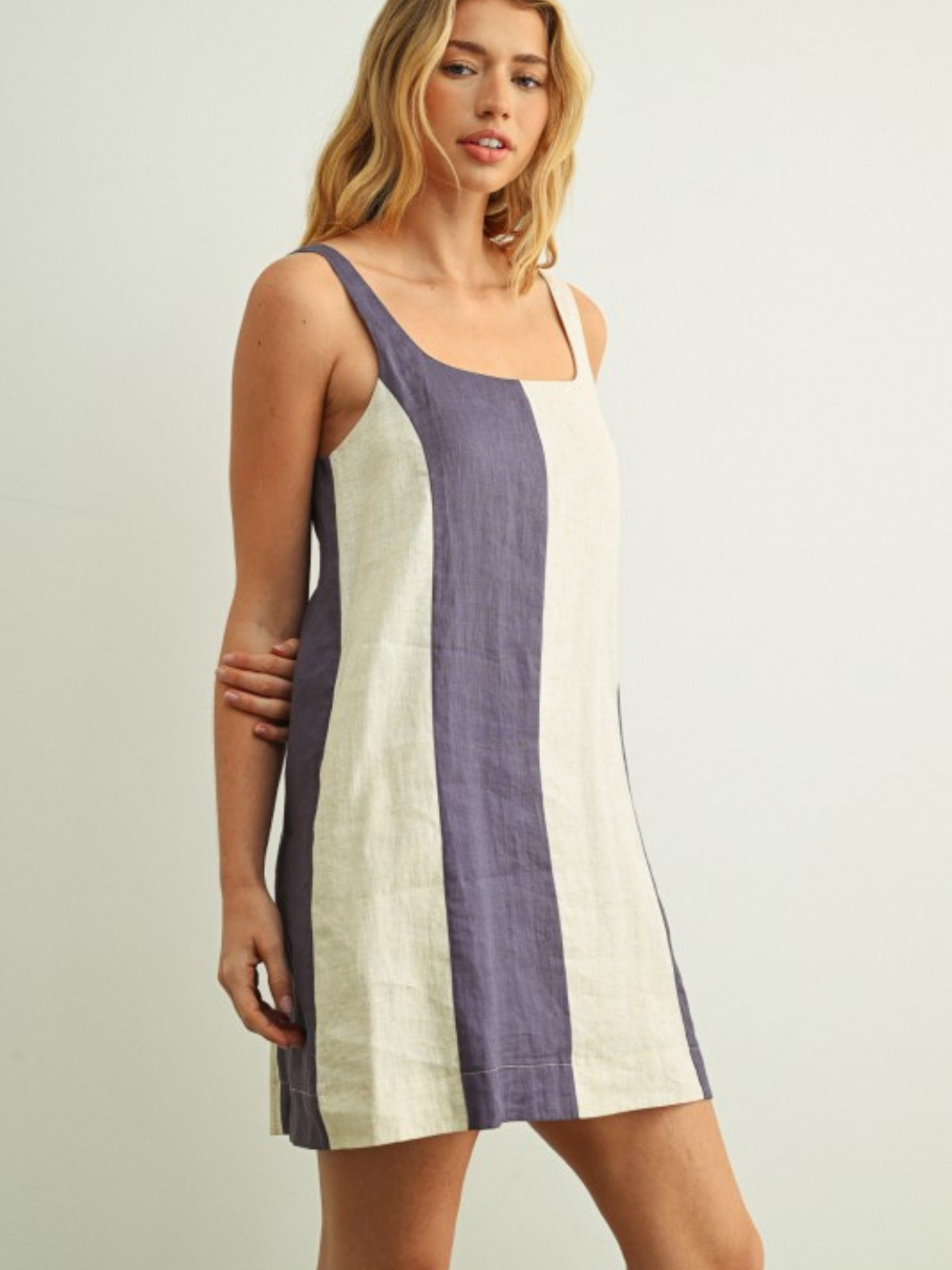Striped Linen Dress | Elegant Women's Fashion by coolavocek