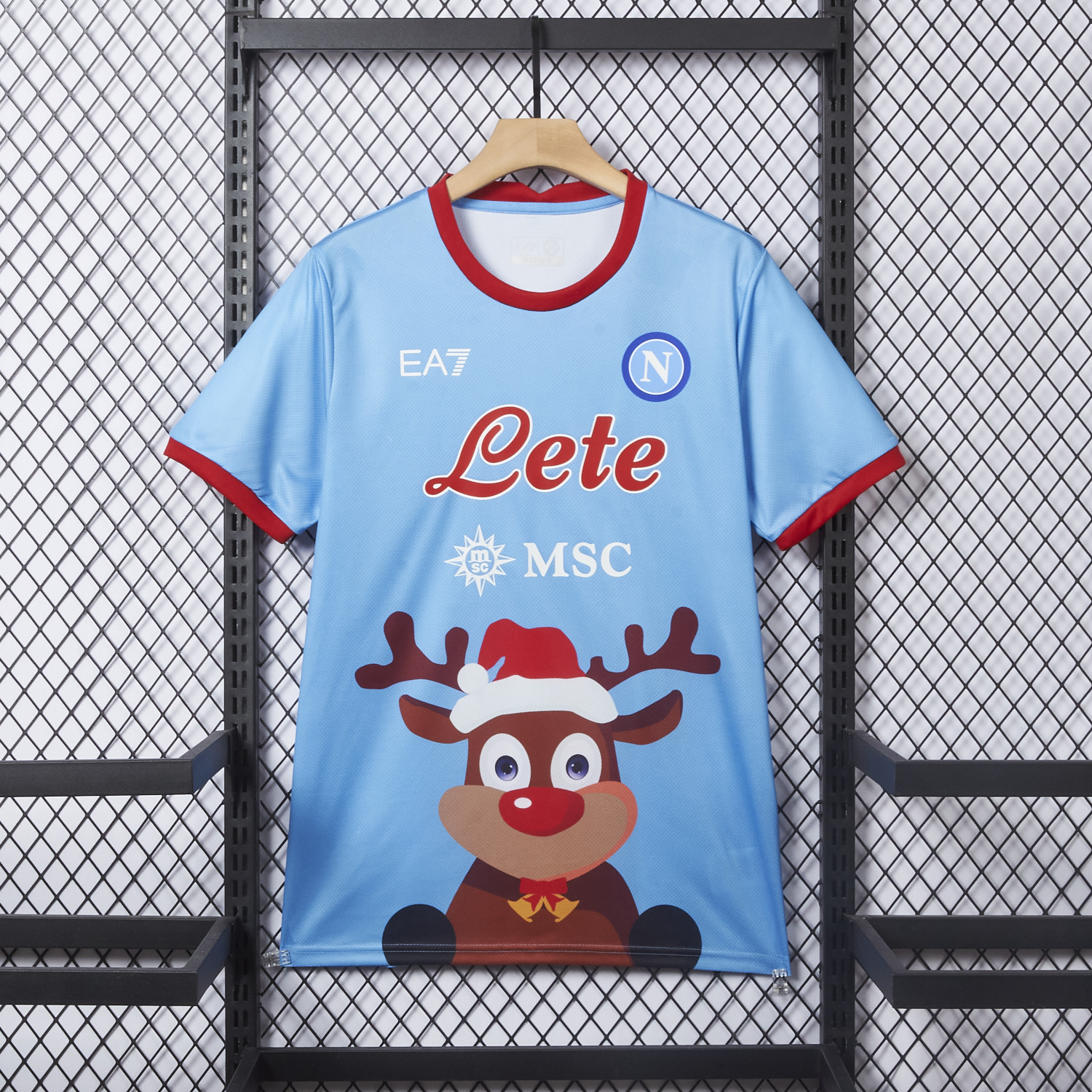AlphaJersey-Napoli 25-26 Blue Christmas Elk Special Edition Jersey - Fans Version