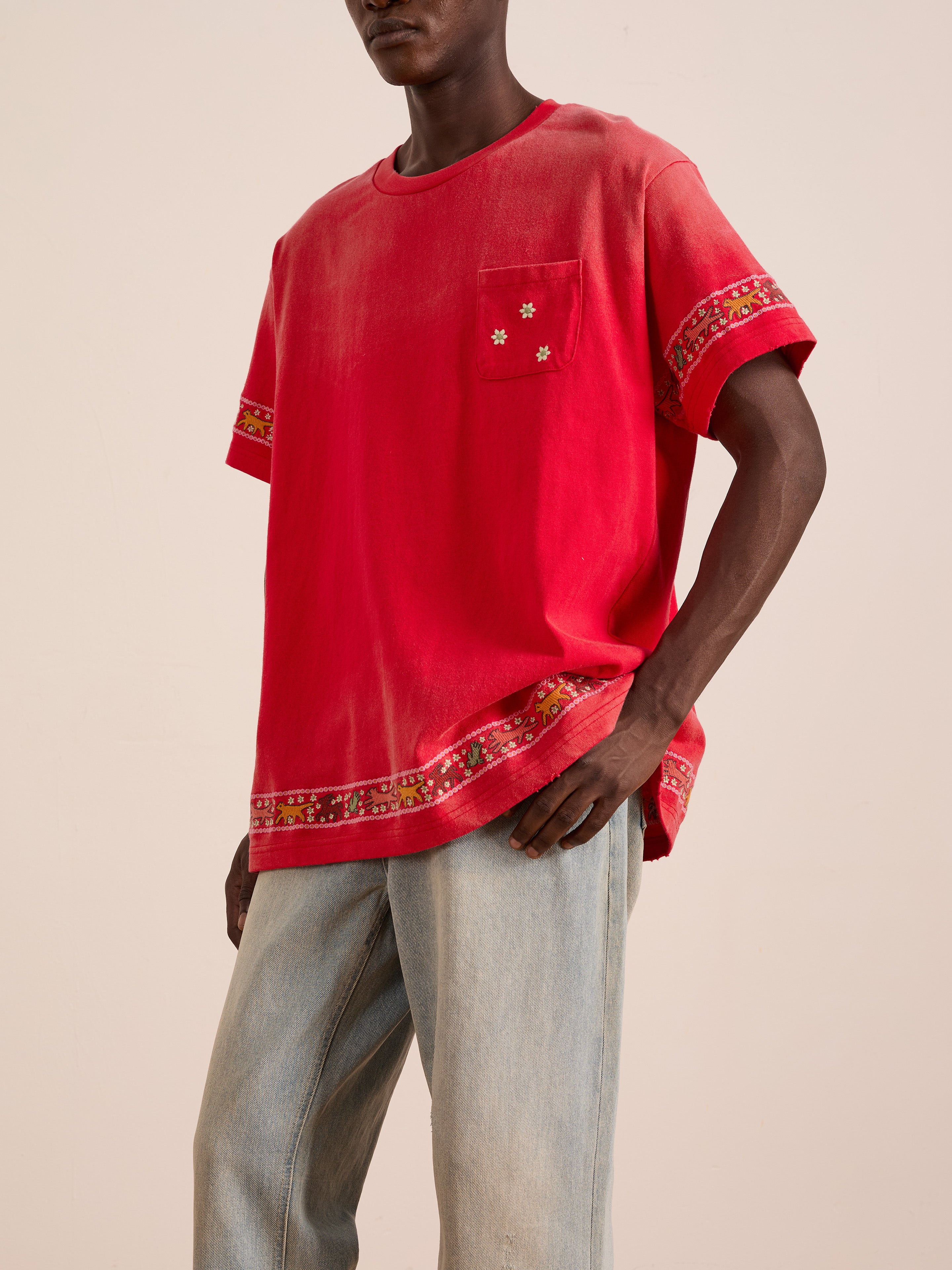 Horse Motif Embroidered Tee | Modern Menswear by yycbvcnbmmnbm