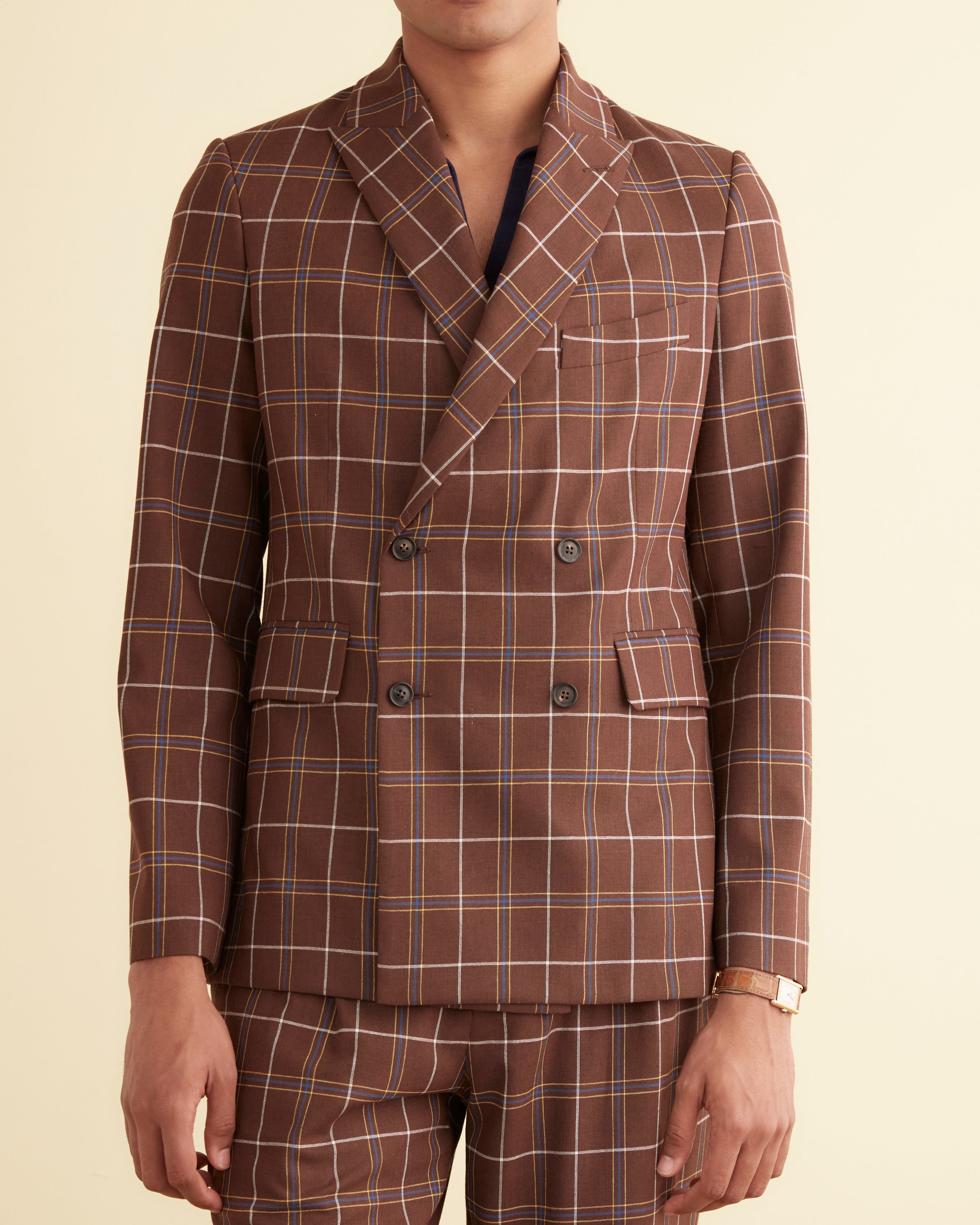 Dunham Plaid Double-Breasted Suit Jacket | Modern Menswear by yycbvcnbmmnbm