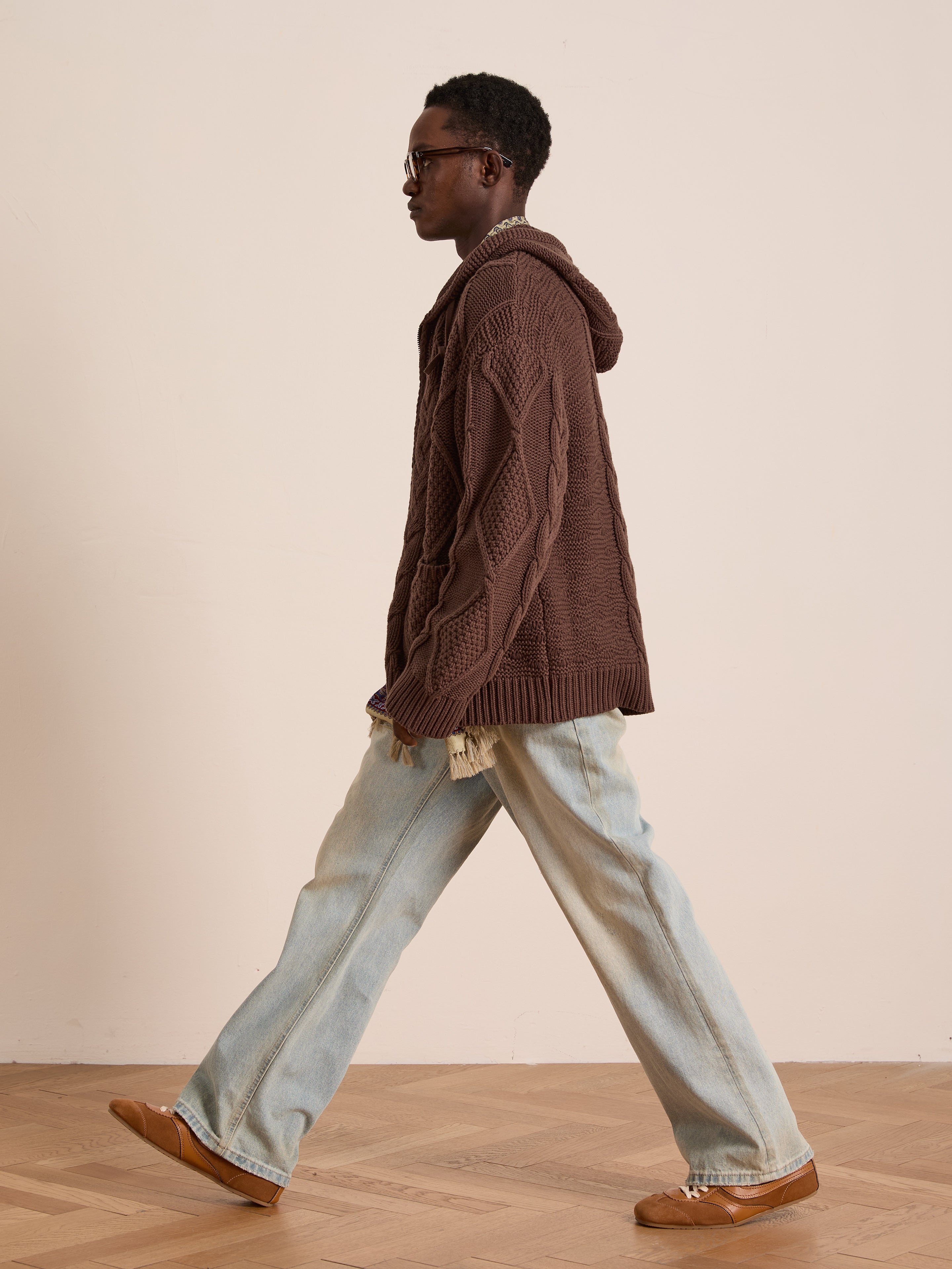 Zip Up Cable Knit Hoodie | Modern Menswear by yycbvcnbmmnbm