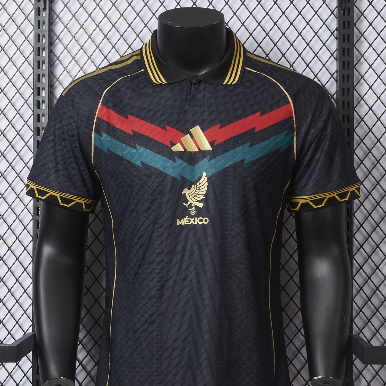 AlphaJersey-Mexico 25-26 Red And Green Chest Lines Special Jersey - Player Version
