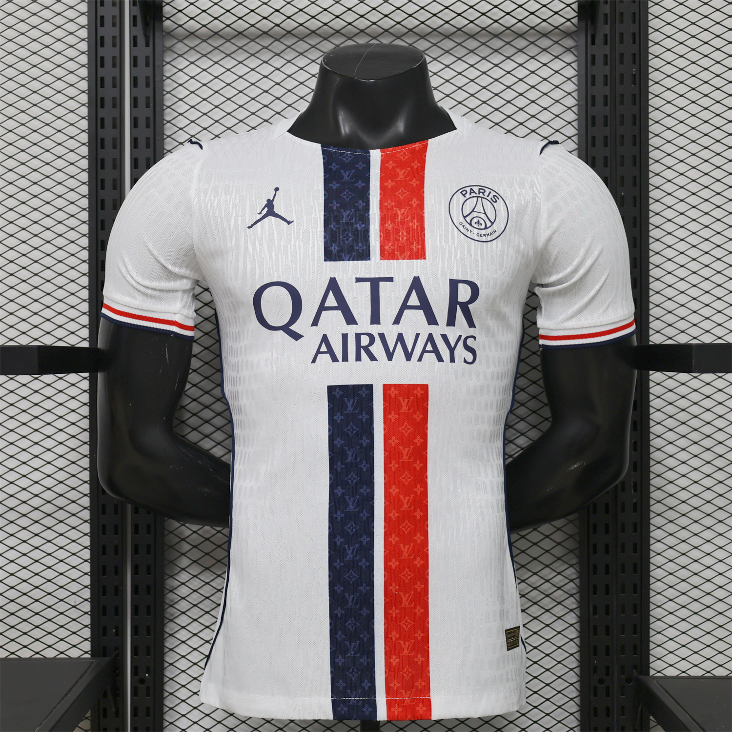AlphaJersey-Paris Saint-Germain PSG 25-26 Red Blue Stripes White Special Jersey - Player Version