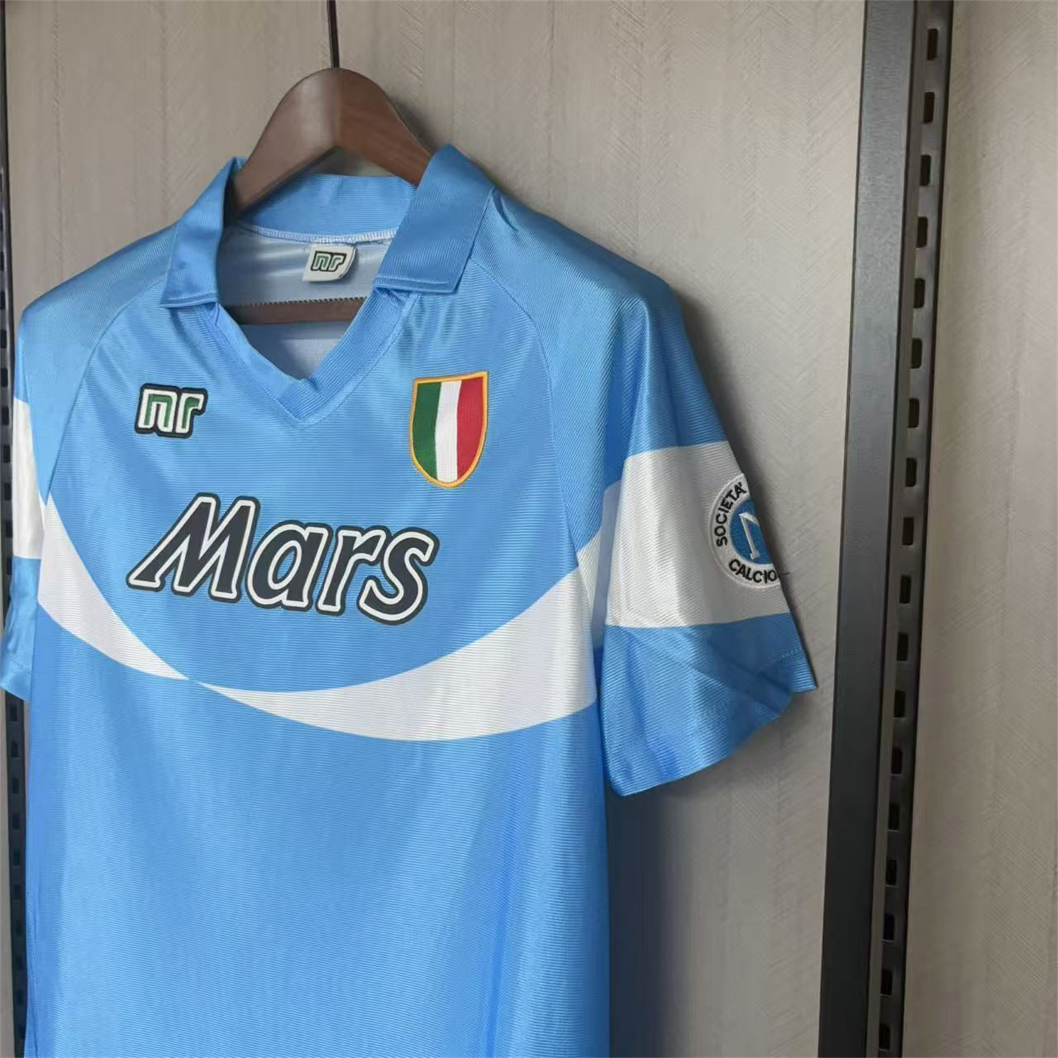 AlphaJersey-Retro Napoli 1990-91 Home 2 Sky Blue And White Jersey