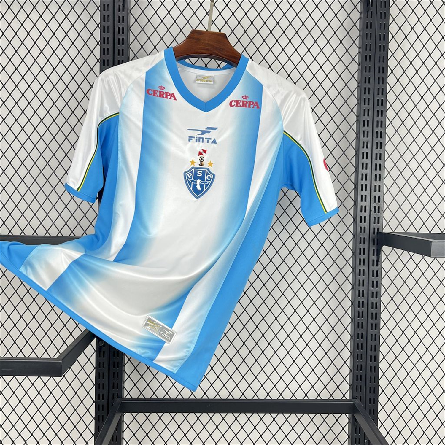 AlphaJersey-Retro Paysandu 2003 Third Blue Stripe Jersey