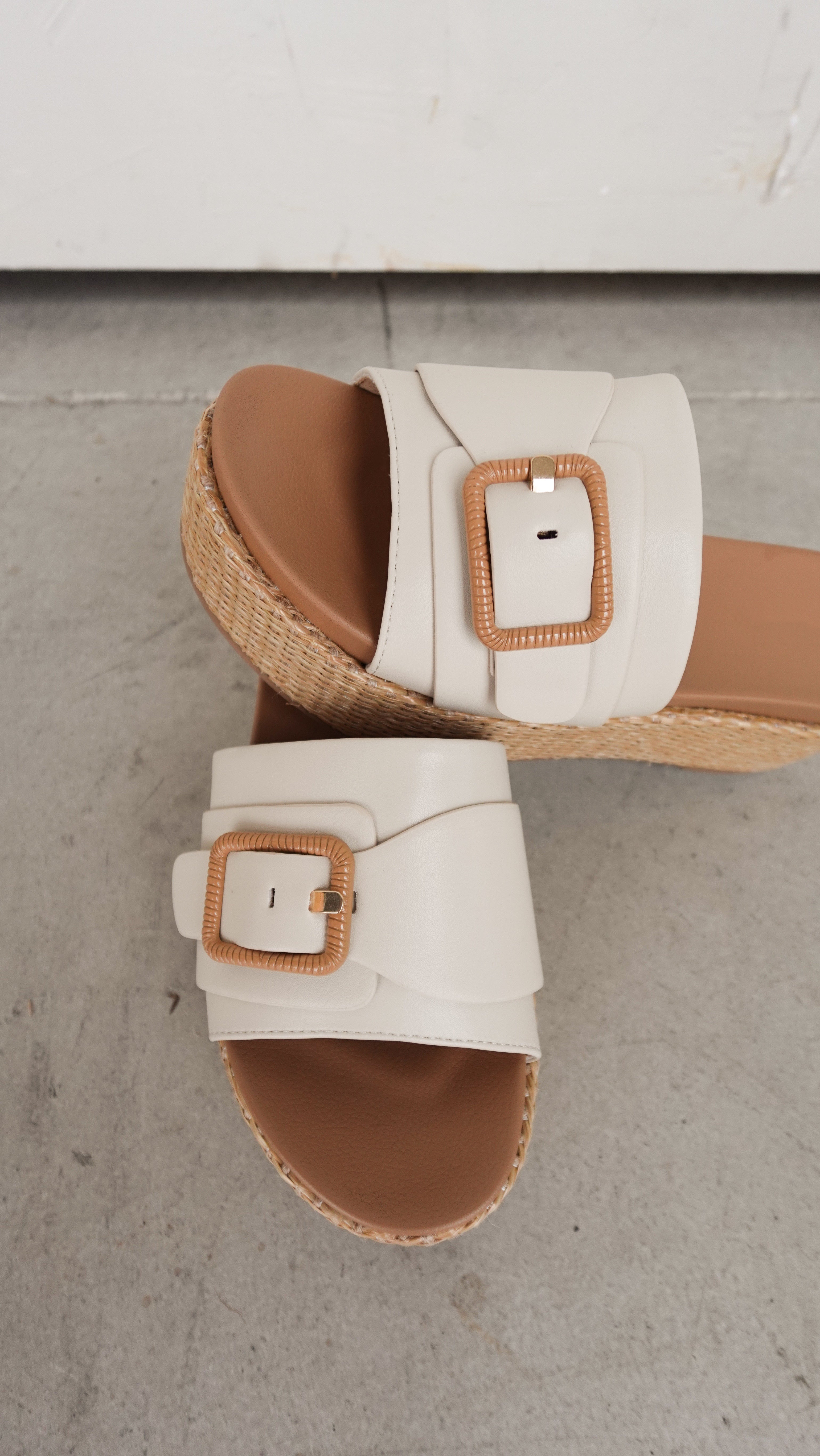 Woven Wedge Slide with Buckle | Elegant Women's Fashion by coolavocek