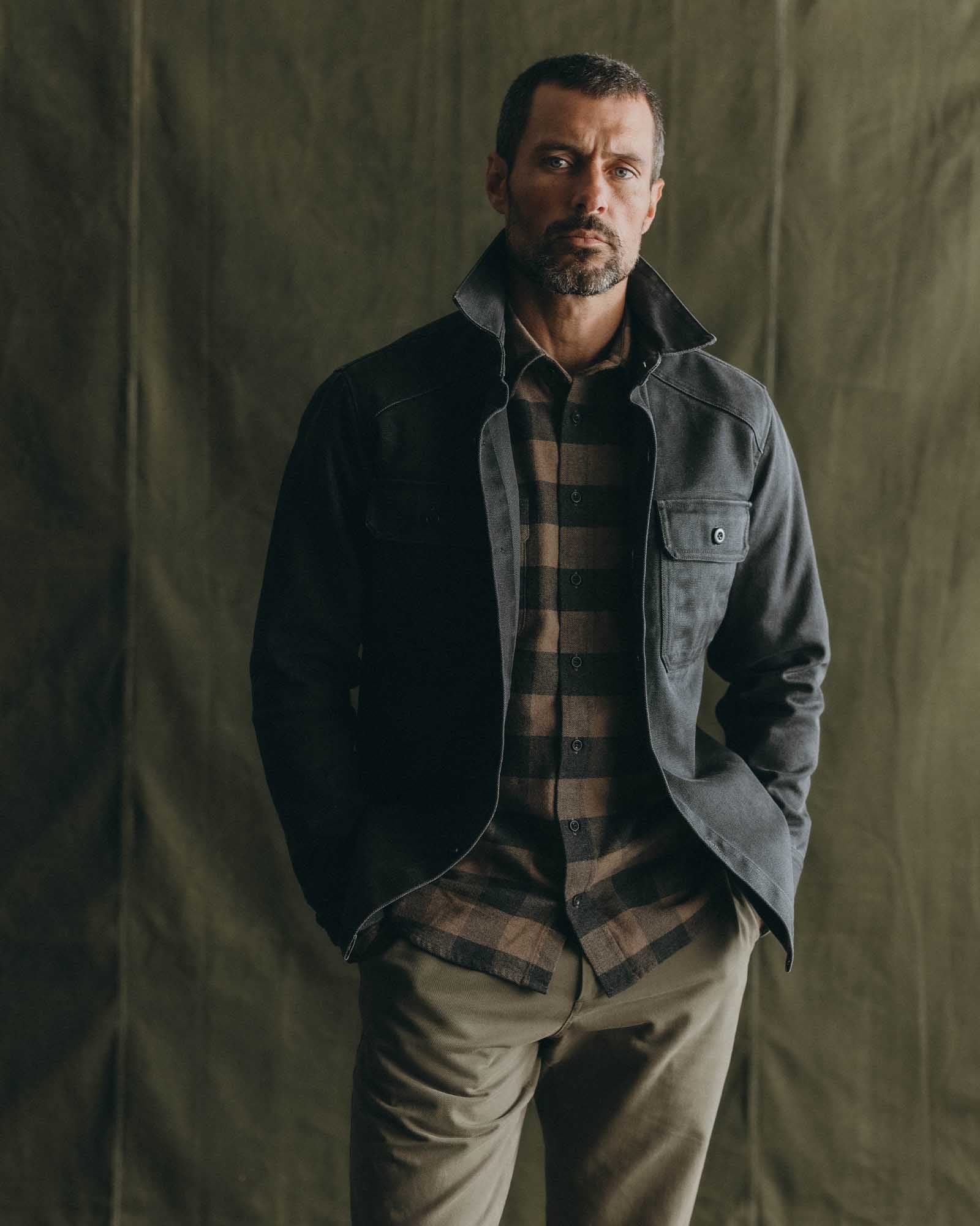 The Shop Shirt in Coal Chipped Canvas | Modern Menswear by yycbvcnbmmnbm