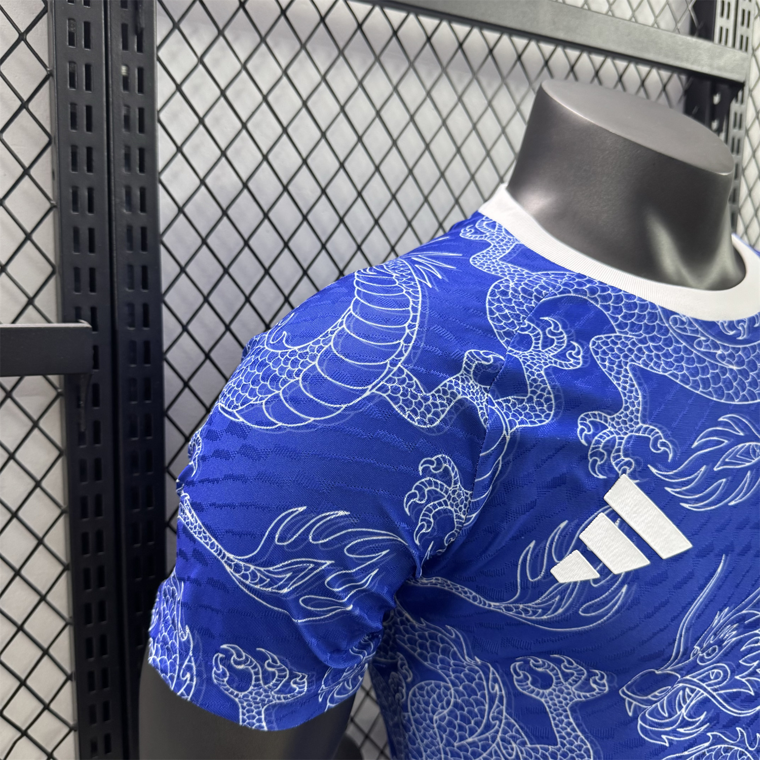 AlphaJersey-Japan 25-26 White Dragon Pattern Blue Special Jersey - Player Version