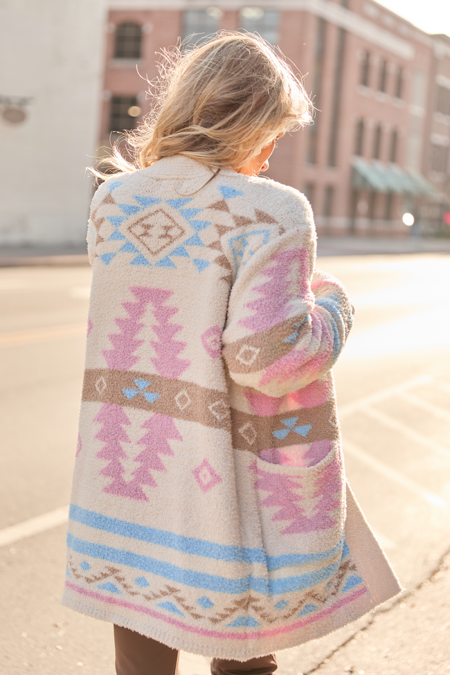 Cheyene Pastel Southwestern Print Cardigan SALE | Elegant Women's Fashion by coolavocek