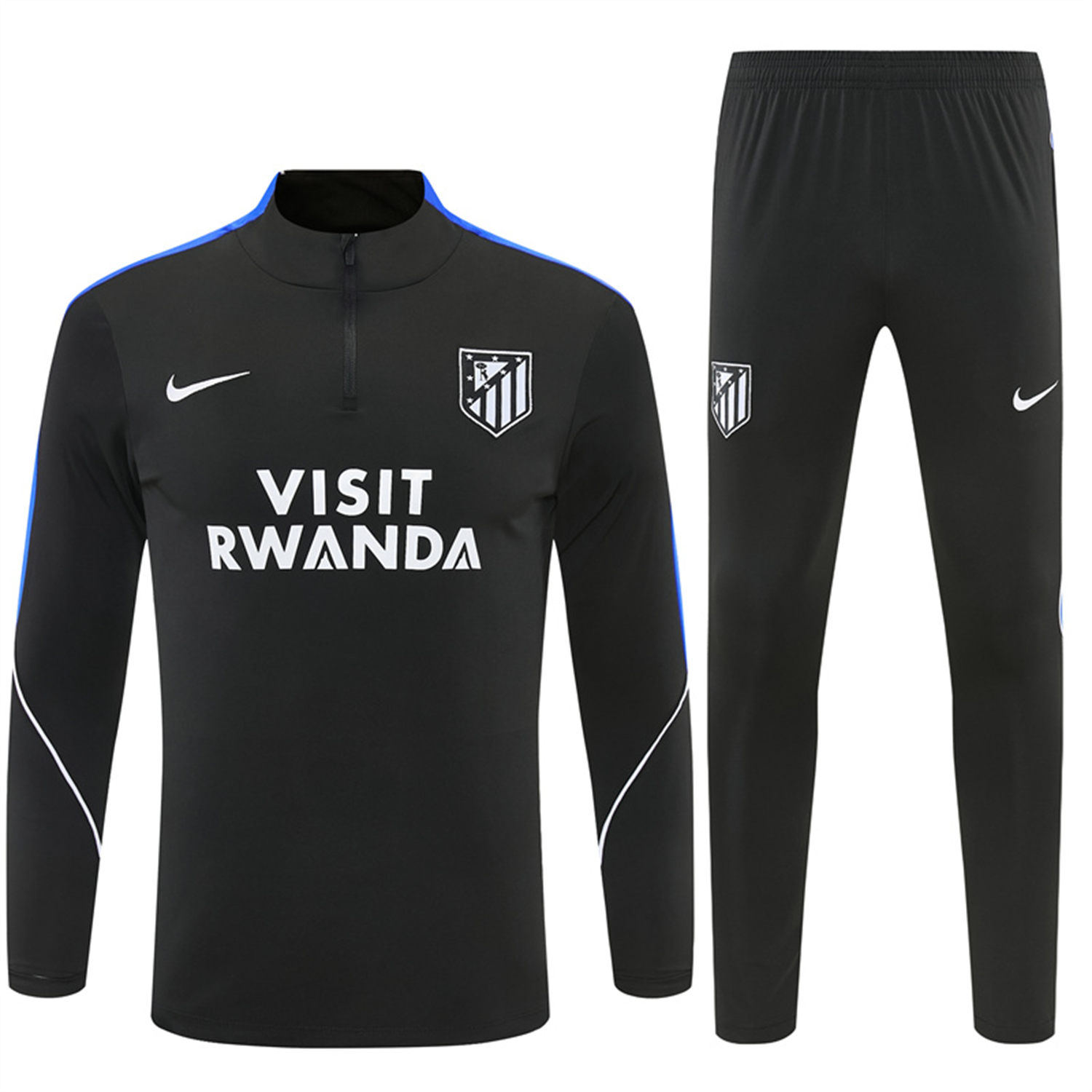 AlphaJersey-Atletico Madrid 26-27 Kids Long Sleeve Training Set - Black Top & Black Pants
