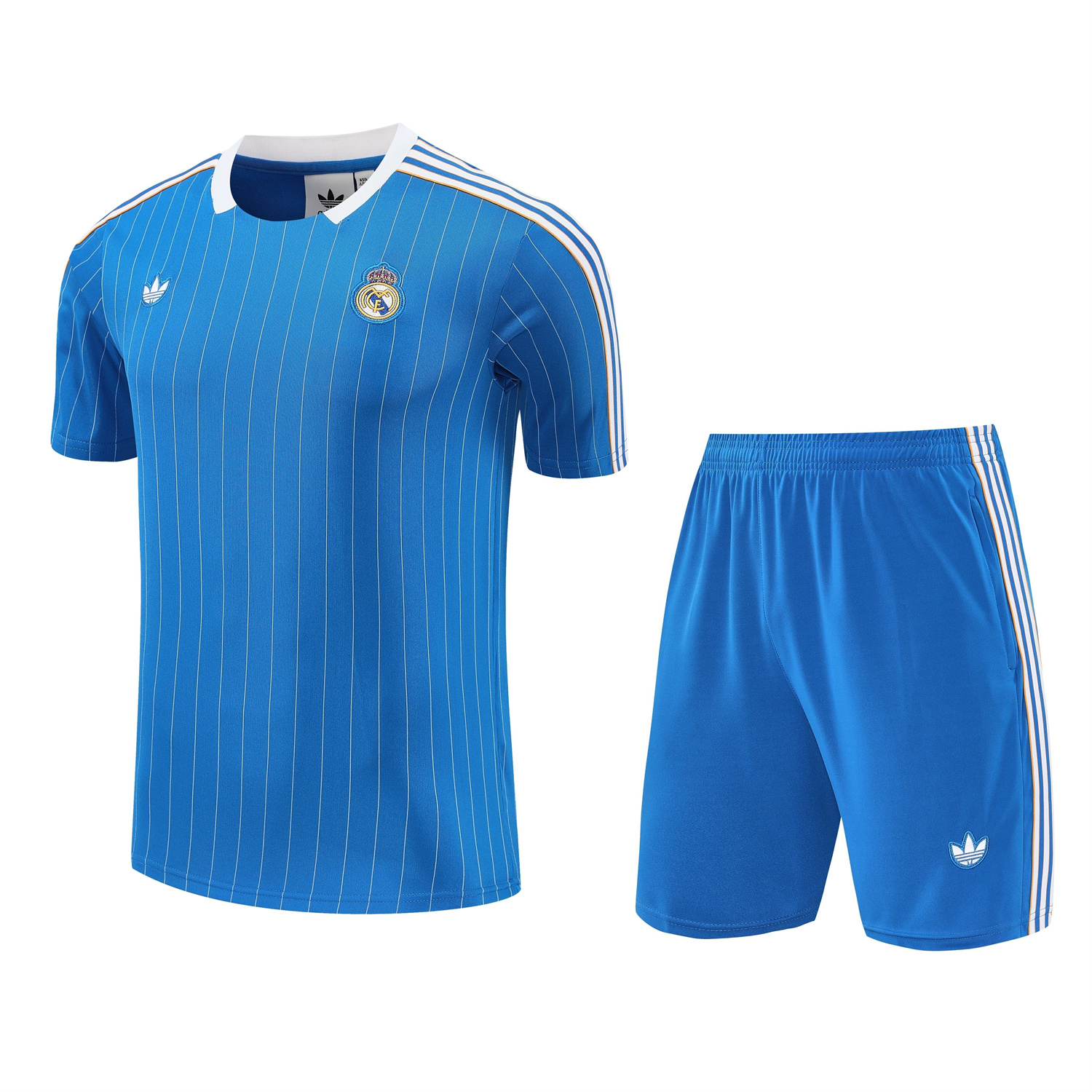 AlphaJersey-Real Madrid 25-26 Short-Sleeve Training Set - Blue Vest & Blue Shorts