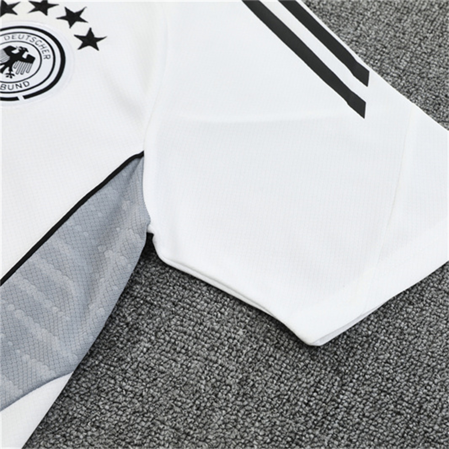 AlphaJersey-Germany 25-26 Short-Sleeve Training Set - White Top & Black Shorts