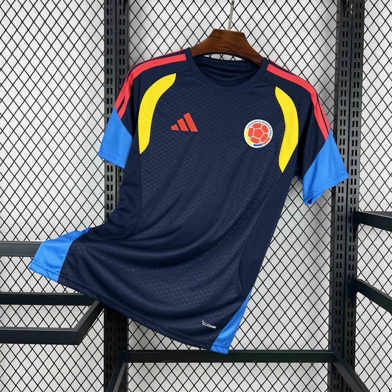 AlphaJersey-Colombia 2026 Deep Blue Pre-Match Training Jersey - Fans Version