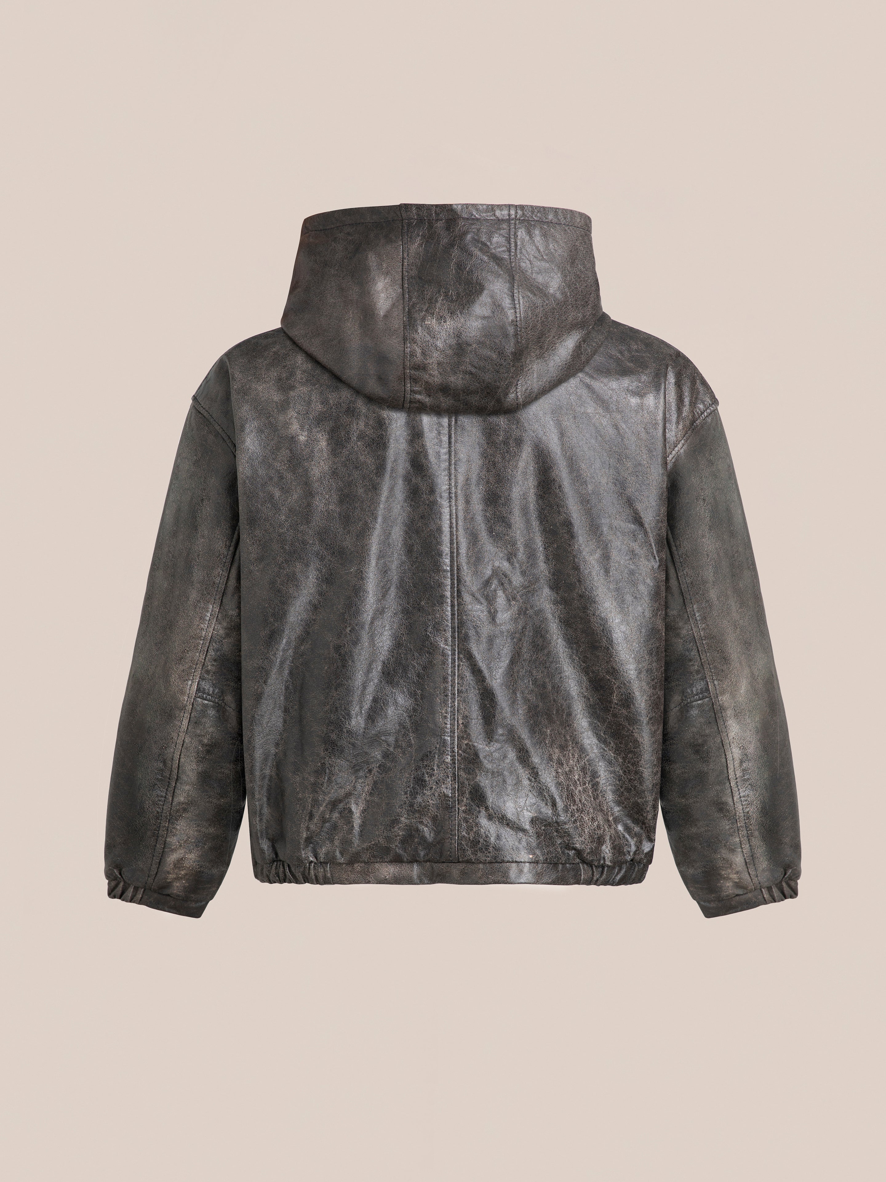 Distressed Genuine Leather Hoodie | Modern Menswear by yycbvcnbmmnbm