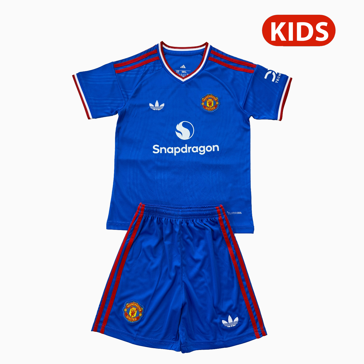 UnitedSoccerKit-Manchester United 26-27 Snapdragon Blue Special Kids Kit