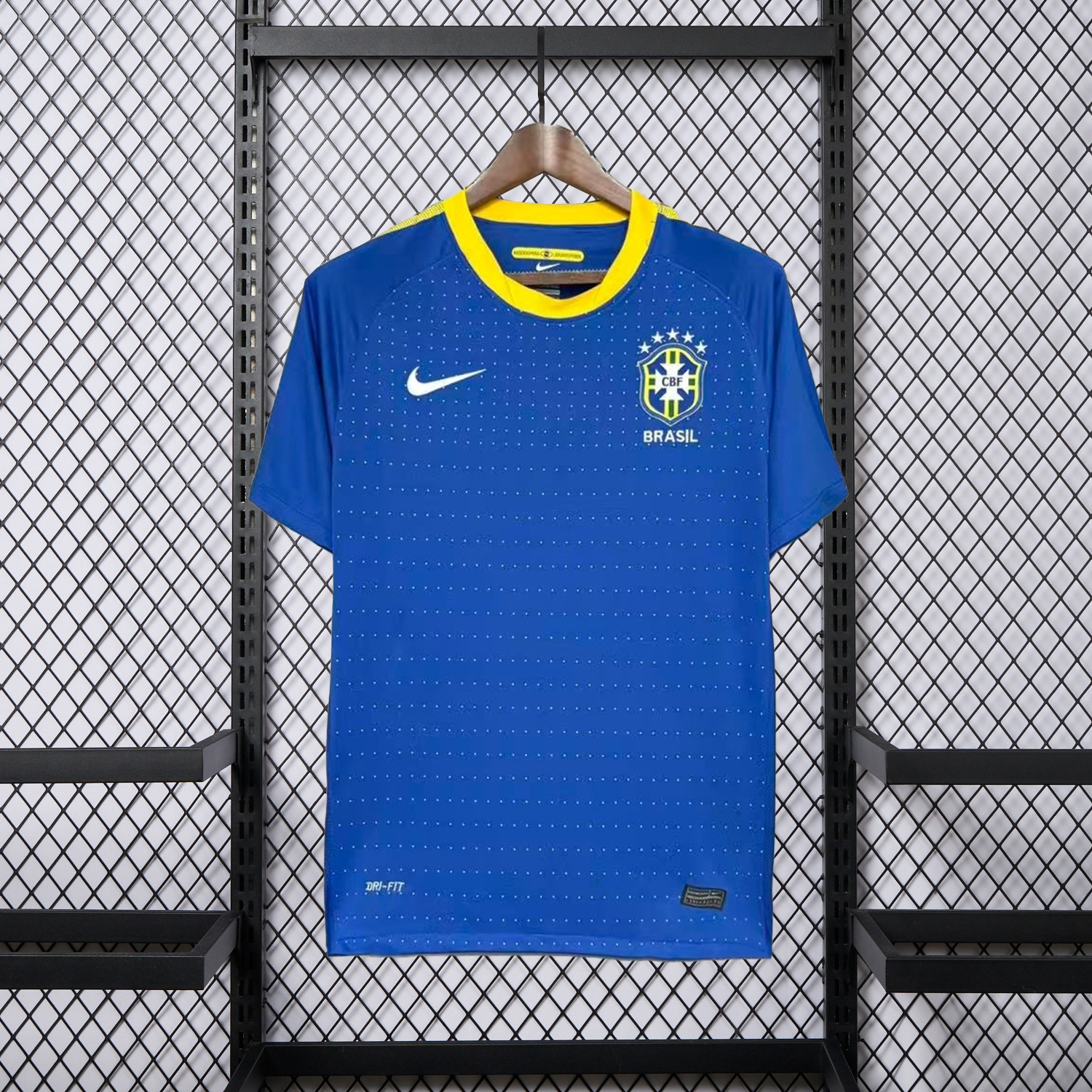 AlphaJersey-Retro Brazil 2010 Away Blue Jersey