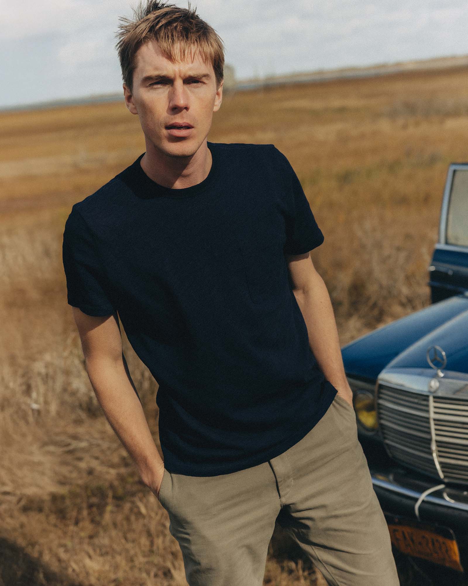 The Slub Tee in Rinsed Indigo | Modern Menswear by yycbvcnbmmnbm