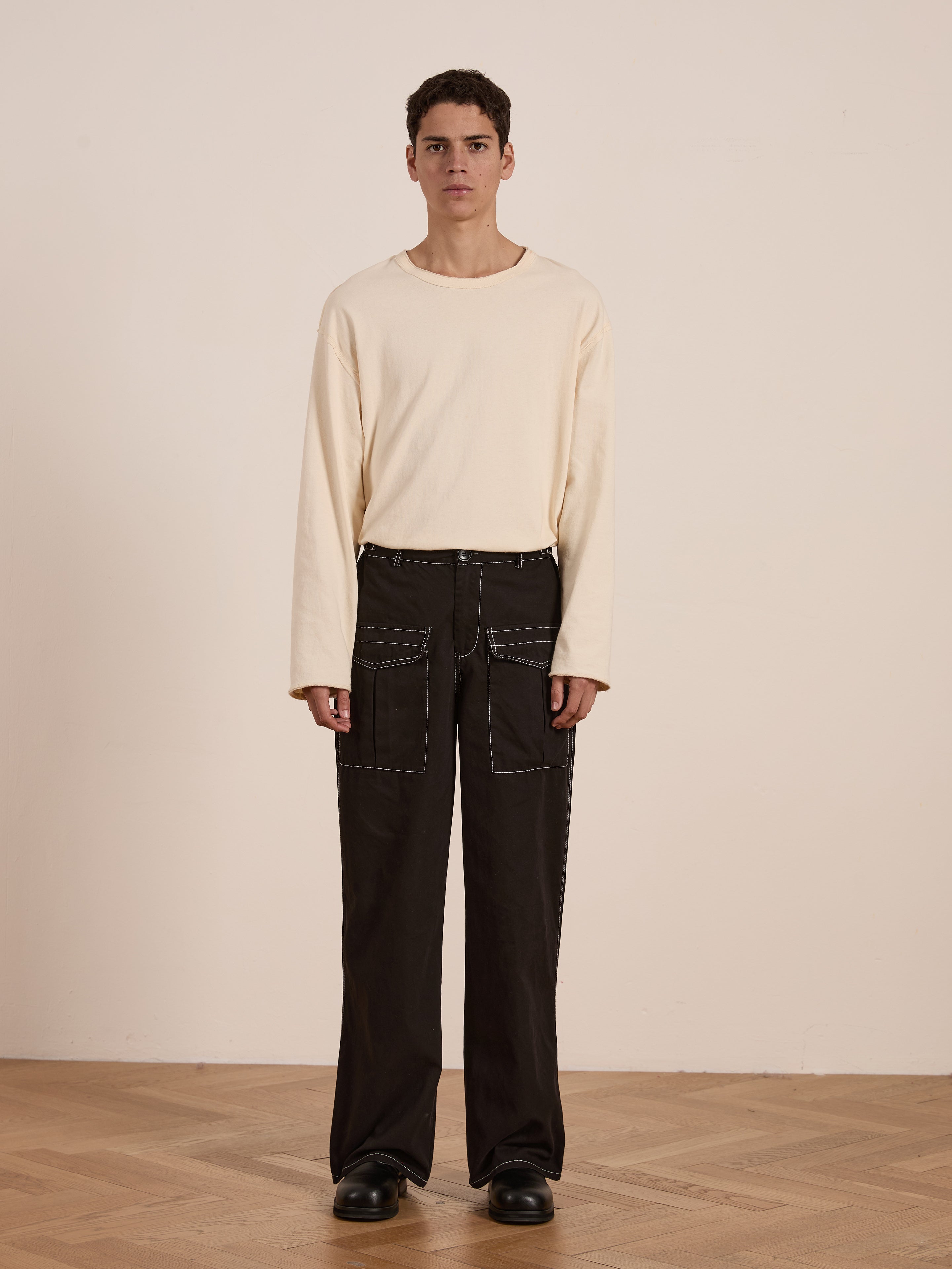 Lucca Black Contrast Pocket Pants | Modern Menswear by yycbvcnbmmnbm