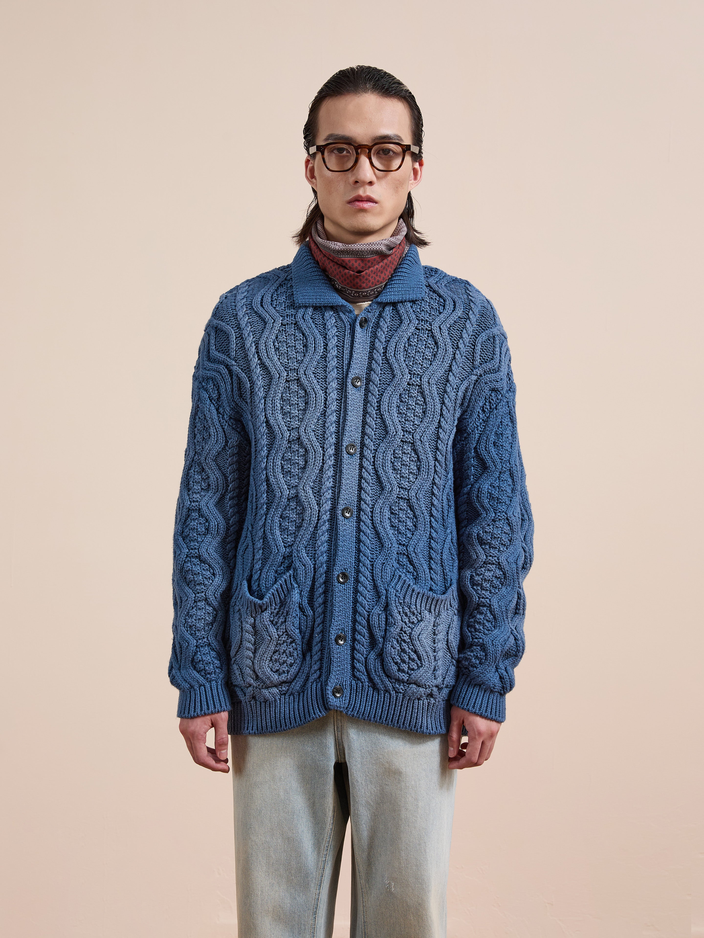Cable Knit Buttoned Cardigan | Modern Menswear by yycbvcnbmmnbm