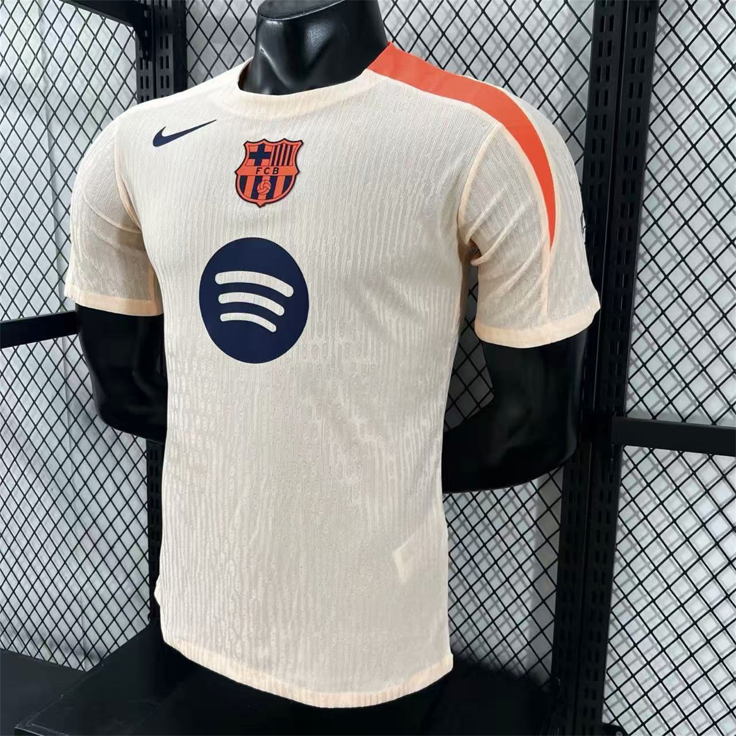 AlphaJersey-Barcelona 25-26 Beige Pre-Match Jersey - Player Version