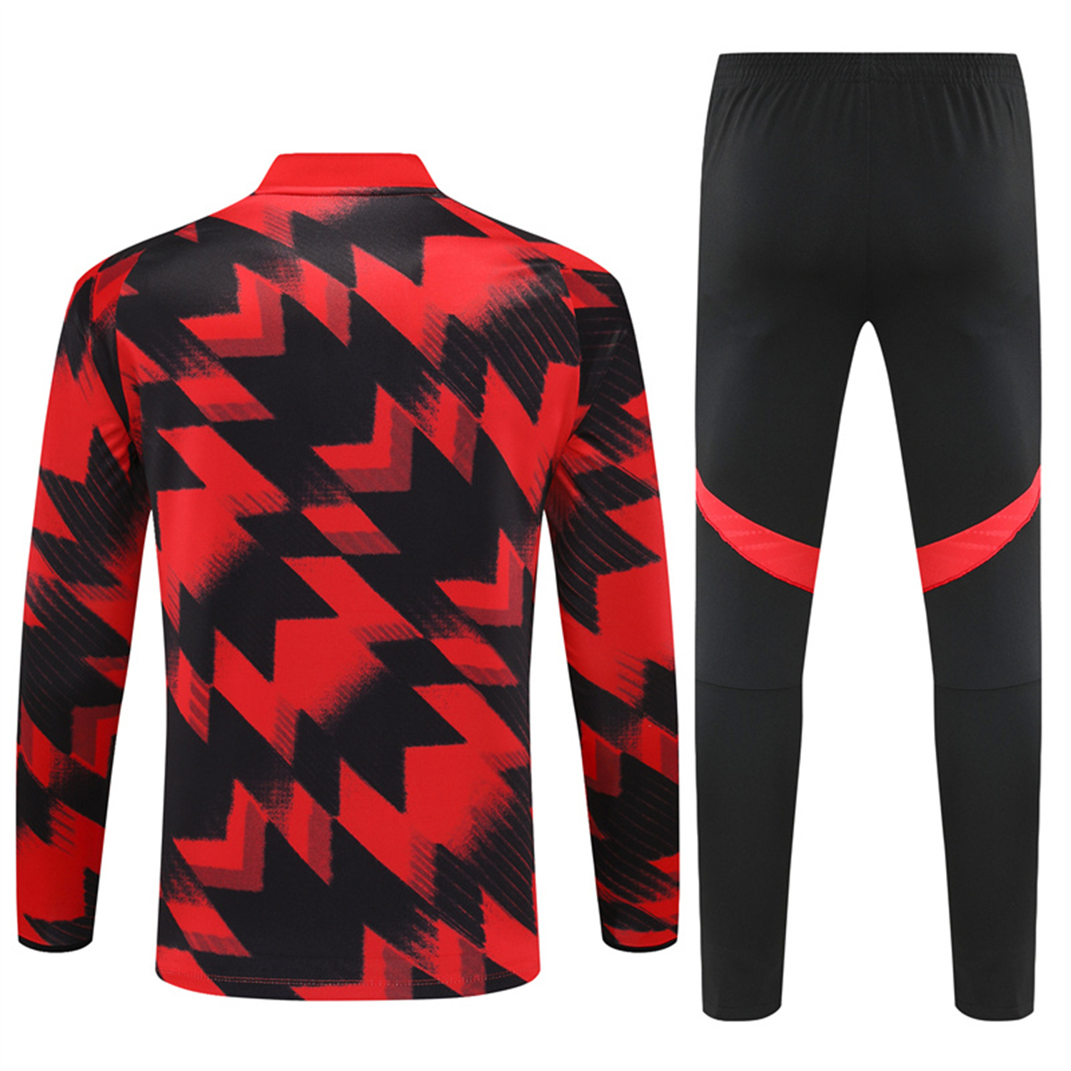 AlphaJersey-Manchester United 25-26 Long Sleeves Training Set - Red-Black Top & Black Pants