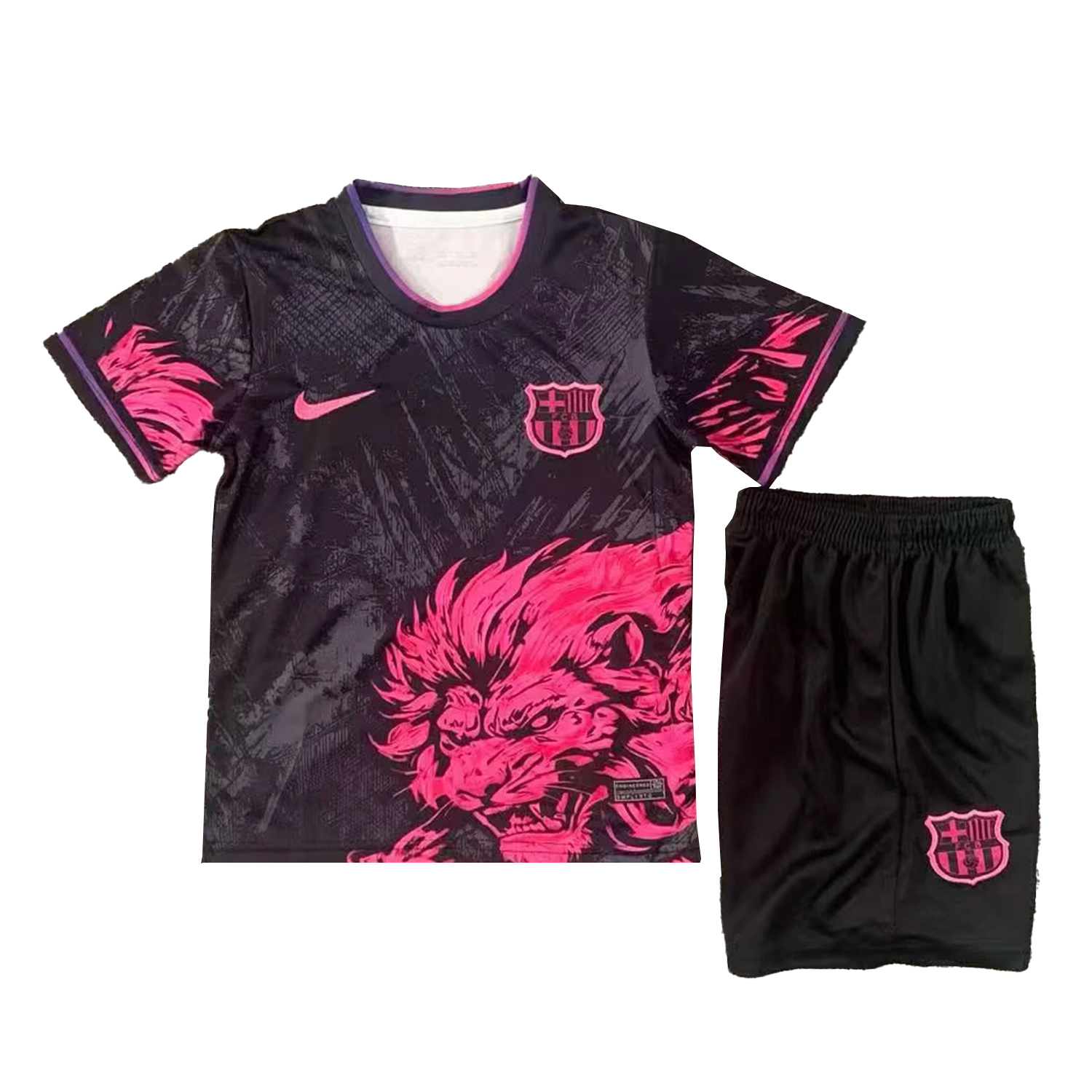 AlphaJersey-Barcelona 25-26 Pink Lion Black Special Kids Kit