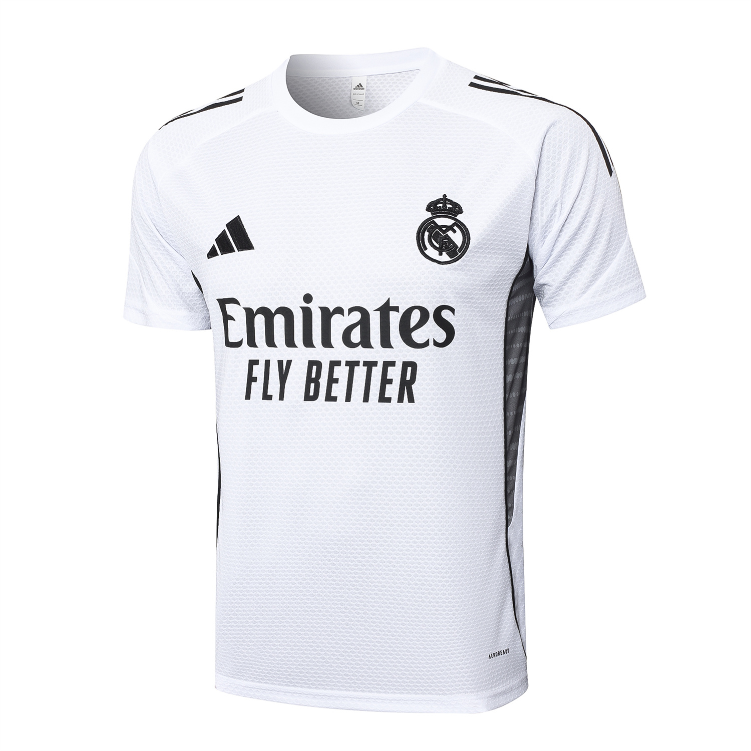 AlphaJersey-Real Madrid 25-26 Short-Sleeve Training Set - White Top and Black Shorts