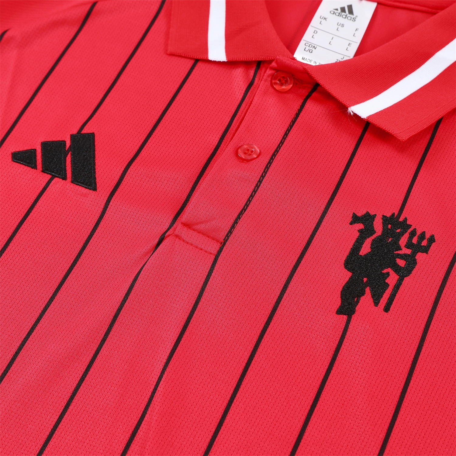 AlphaJersey-Manchester United 25-26 POLO Short-Sleeve Training Set - Red Top and Black Pants
